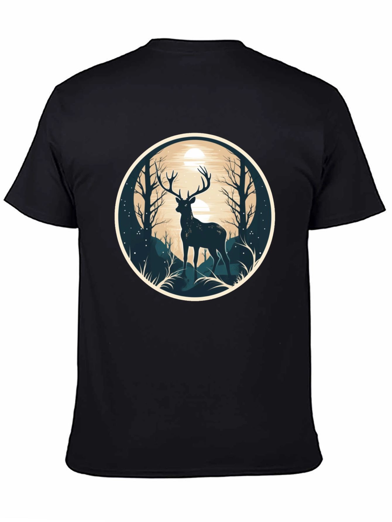 Deer Silhouette Graphic Tee - Nature Lovers Shirt