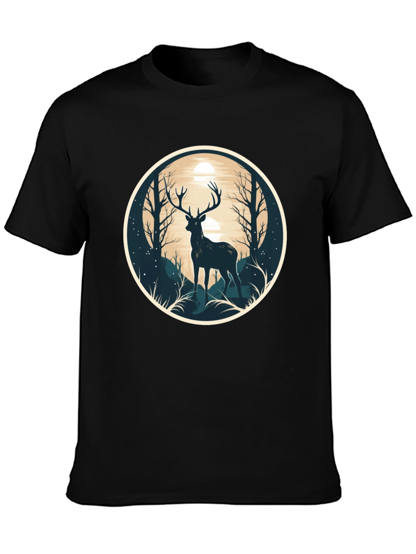 Deer Silhouette Graphic Tee - Nature Lovers Shirt