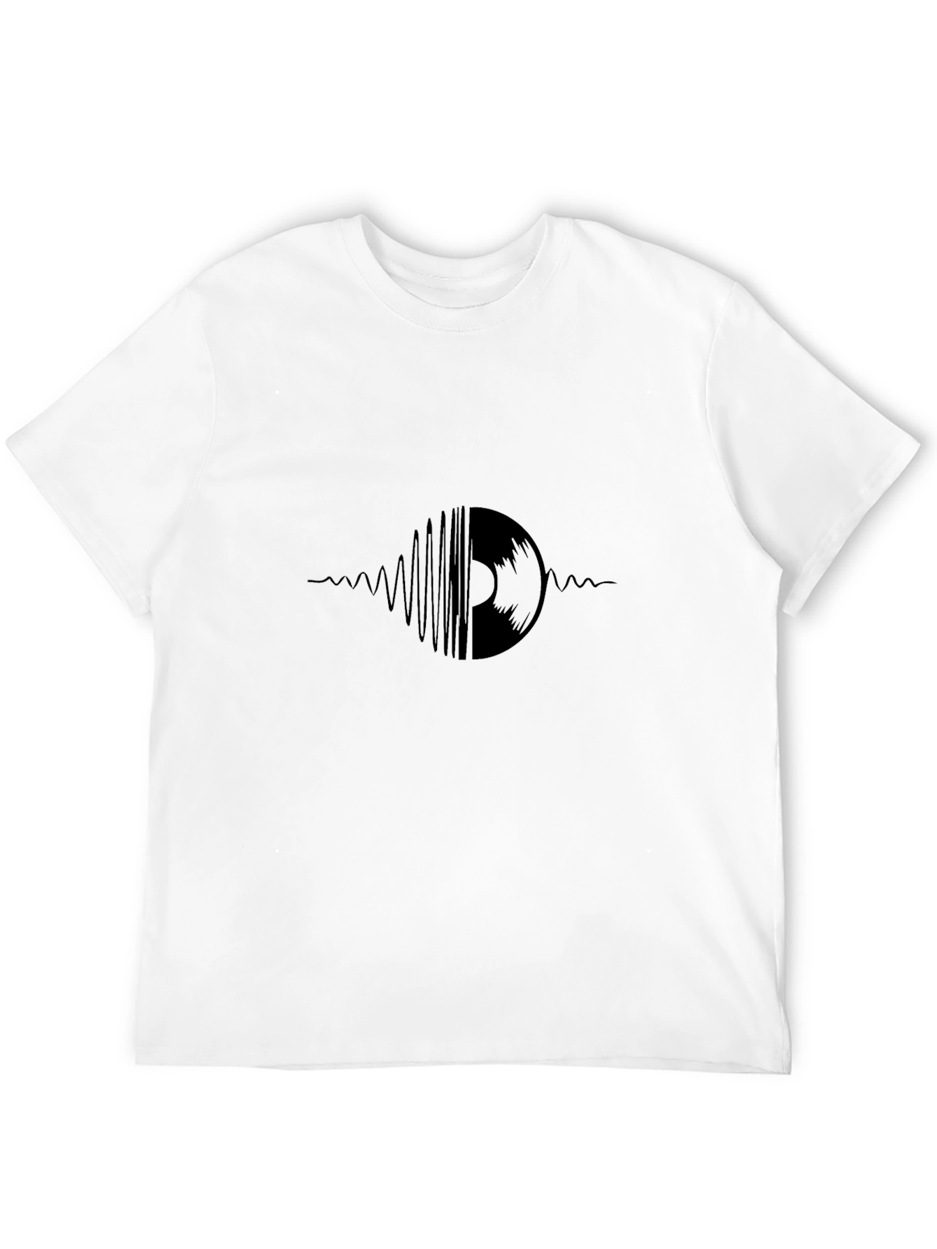 Vinyl Wave Graphic Tee - Stylish Black T-Shirt