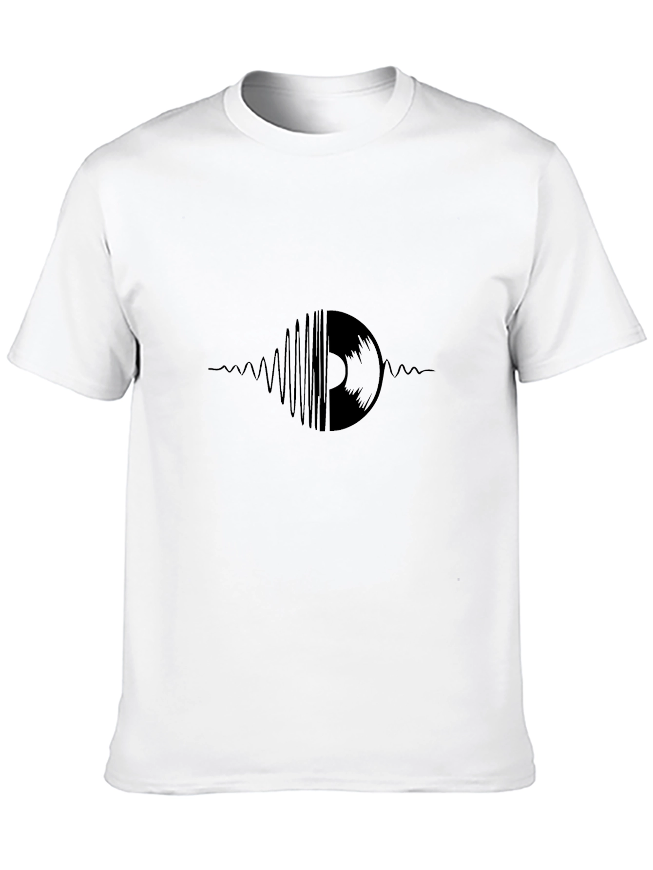 Vinyl Wave Graphic Tee - Stylish Black T-Shirt
