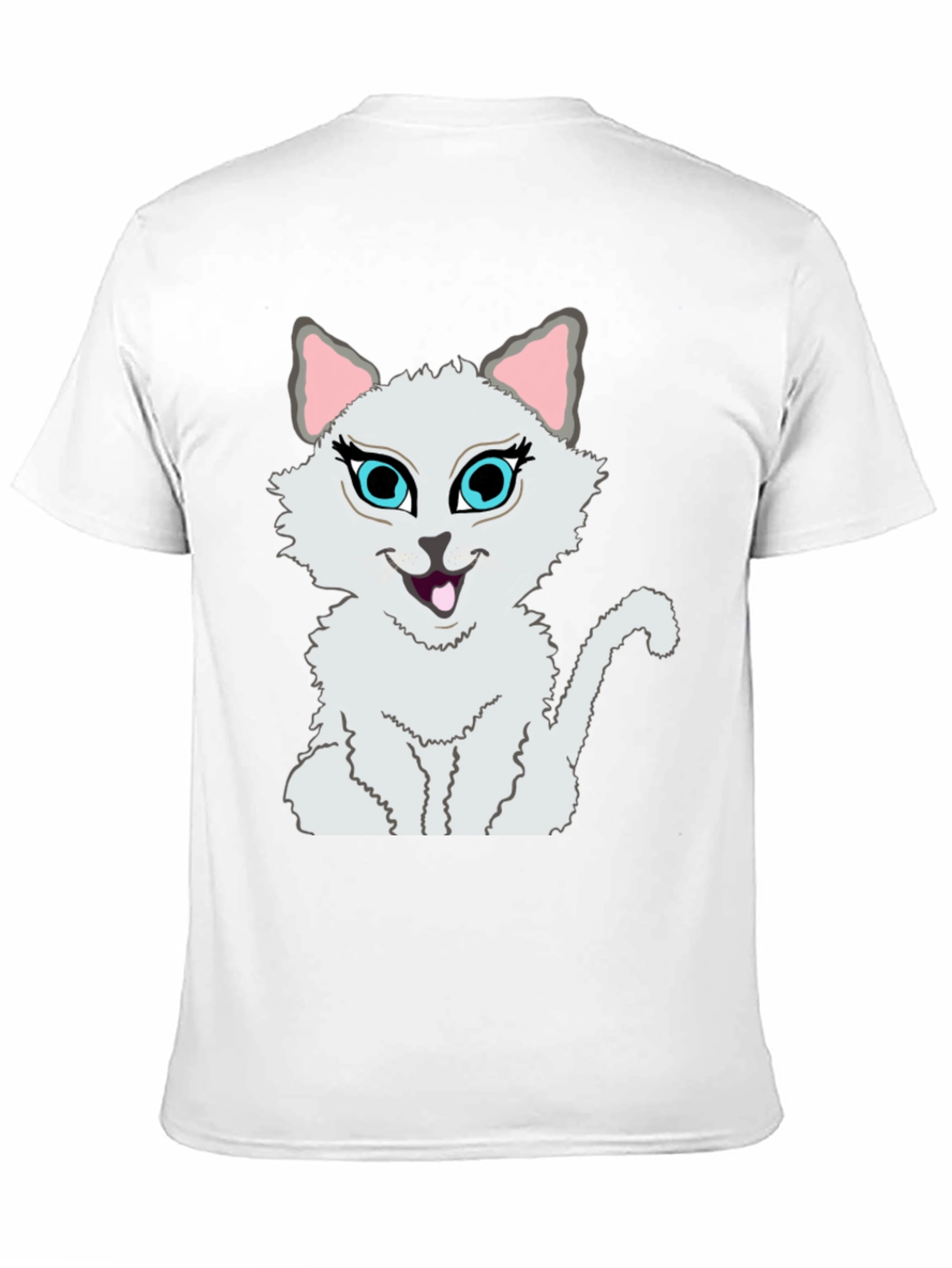 Cartoon Cat Graphic Tee - Stylish Black T-Shirt