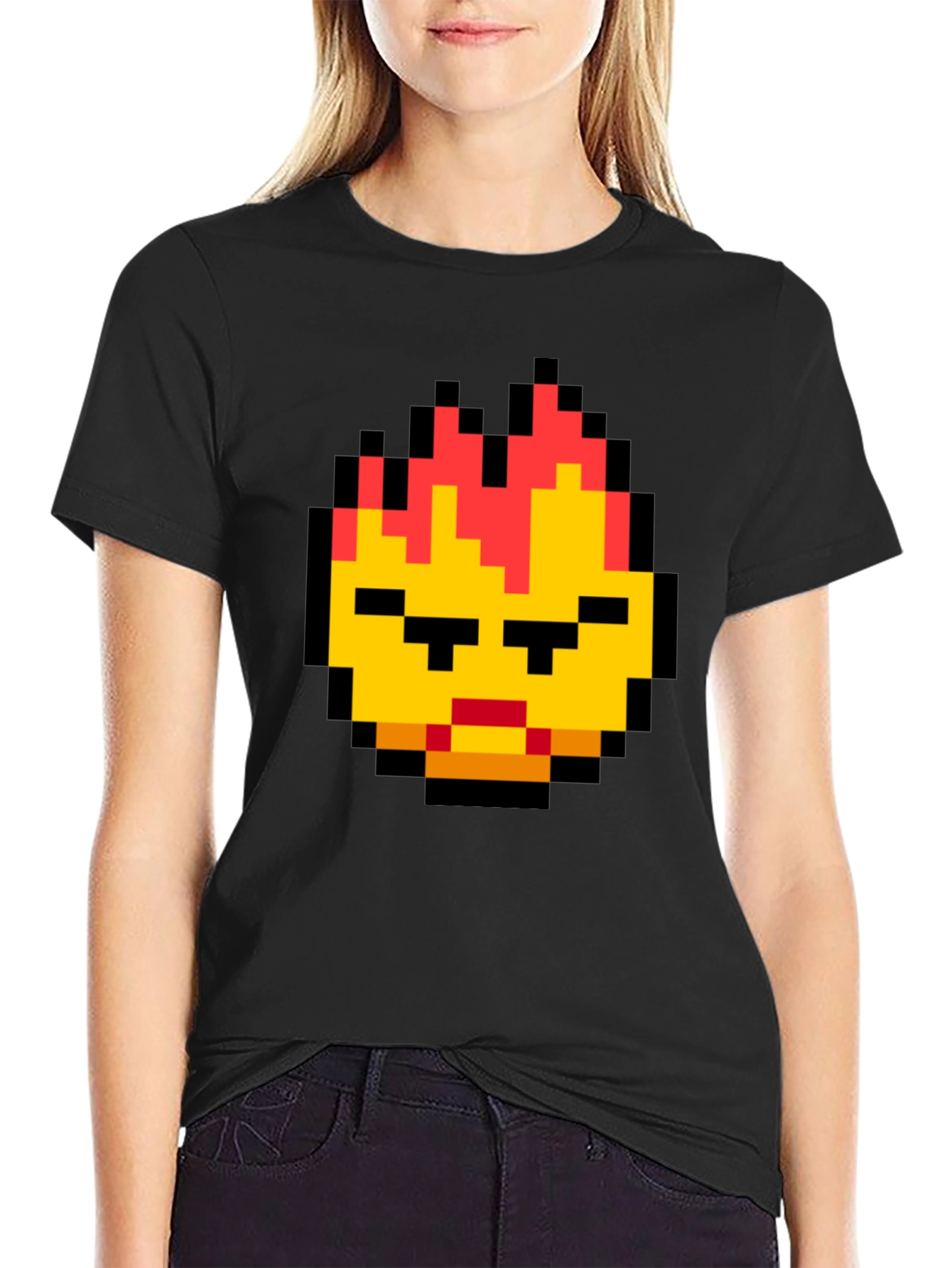 Pixel Art Angry Face T-Shirt
