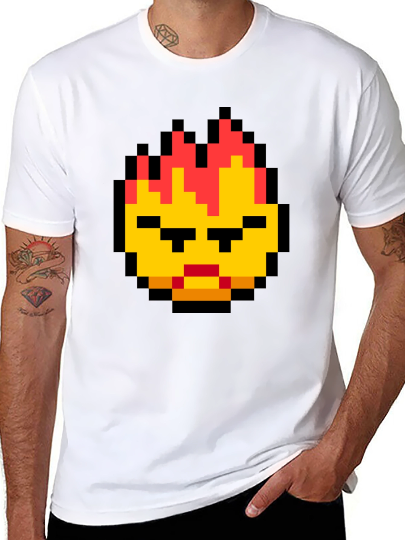 Pixel Art Angry Face T-Shirt