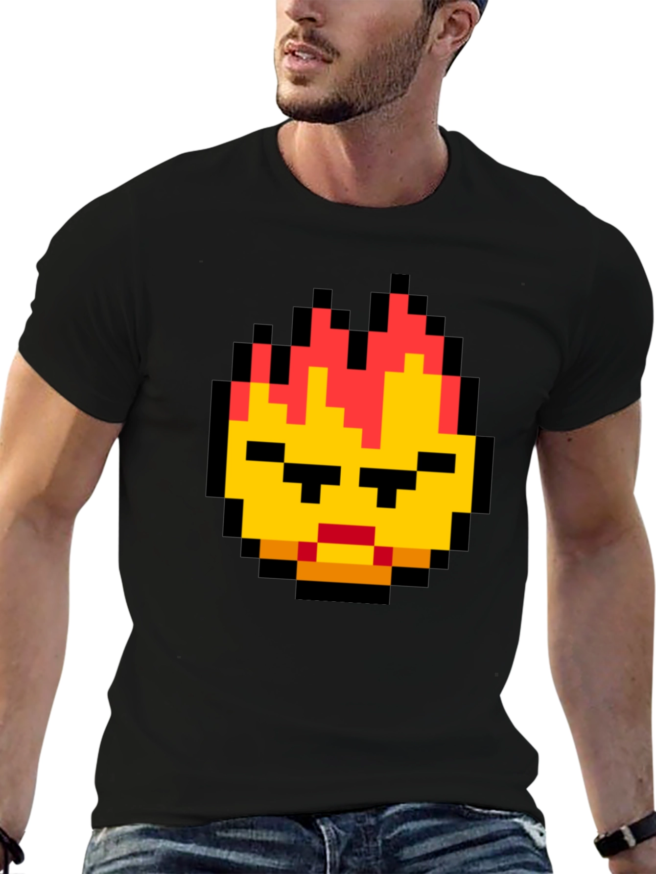 Pixel Art Angry Face T-Shirt