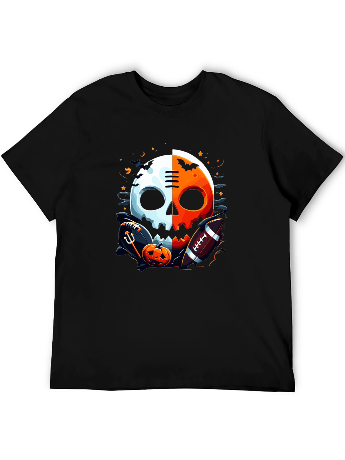 Halloween Football Skull Graphic Tee