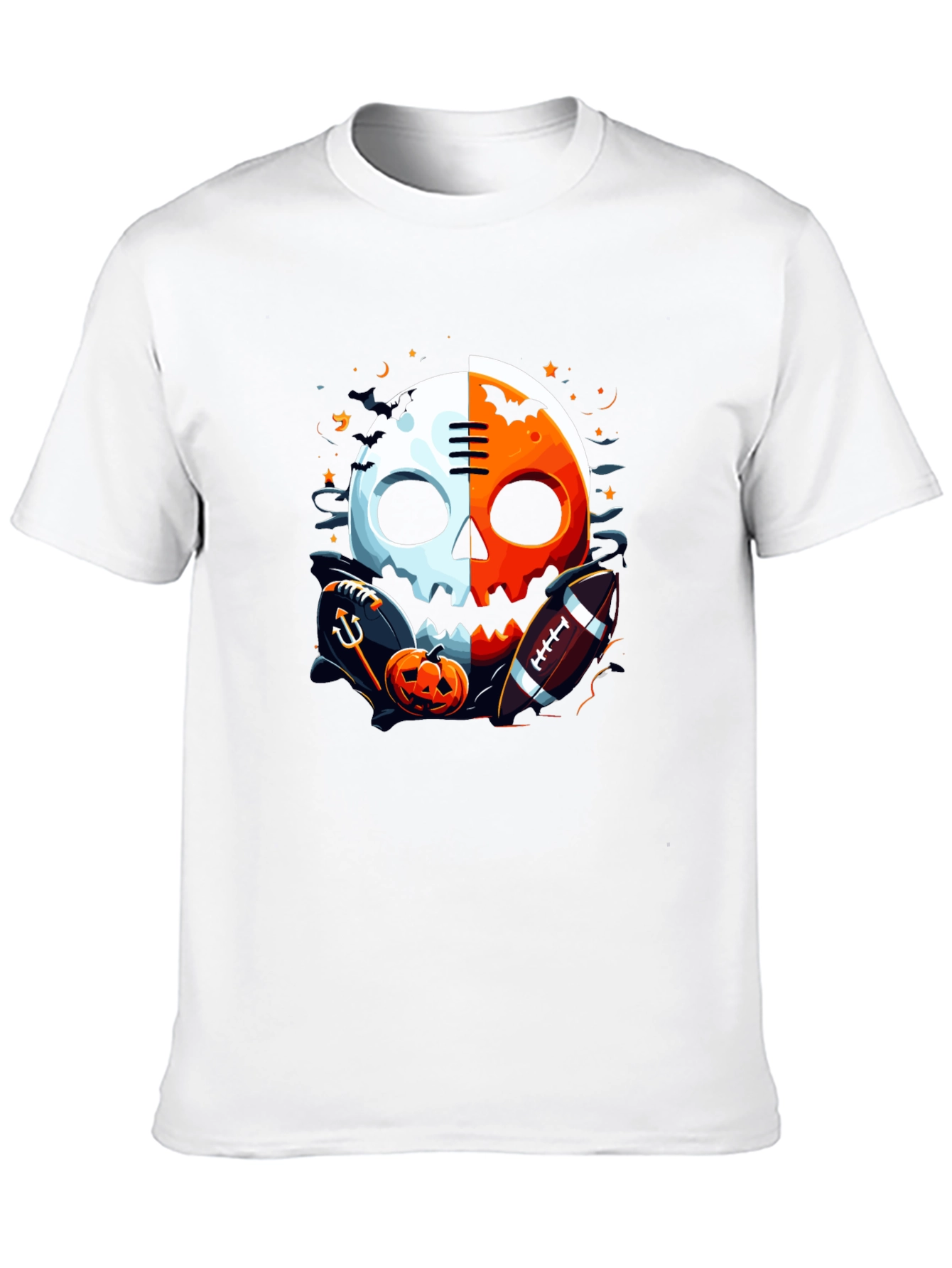 Halloween Football Skull Graphic Tee