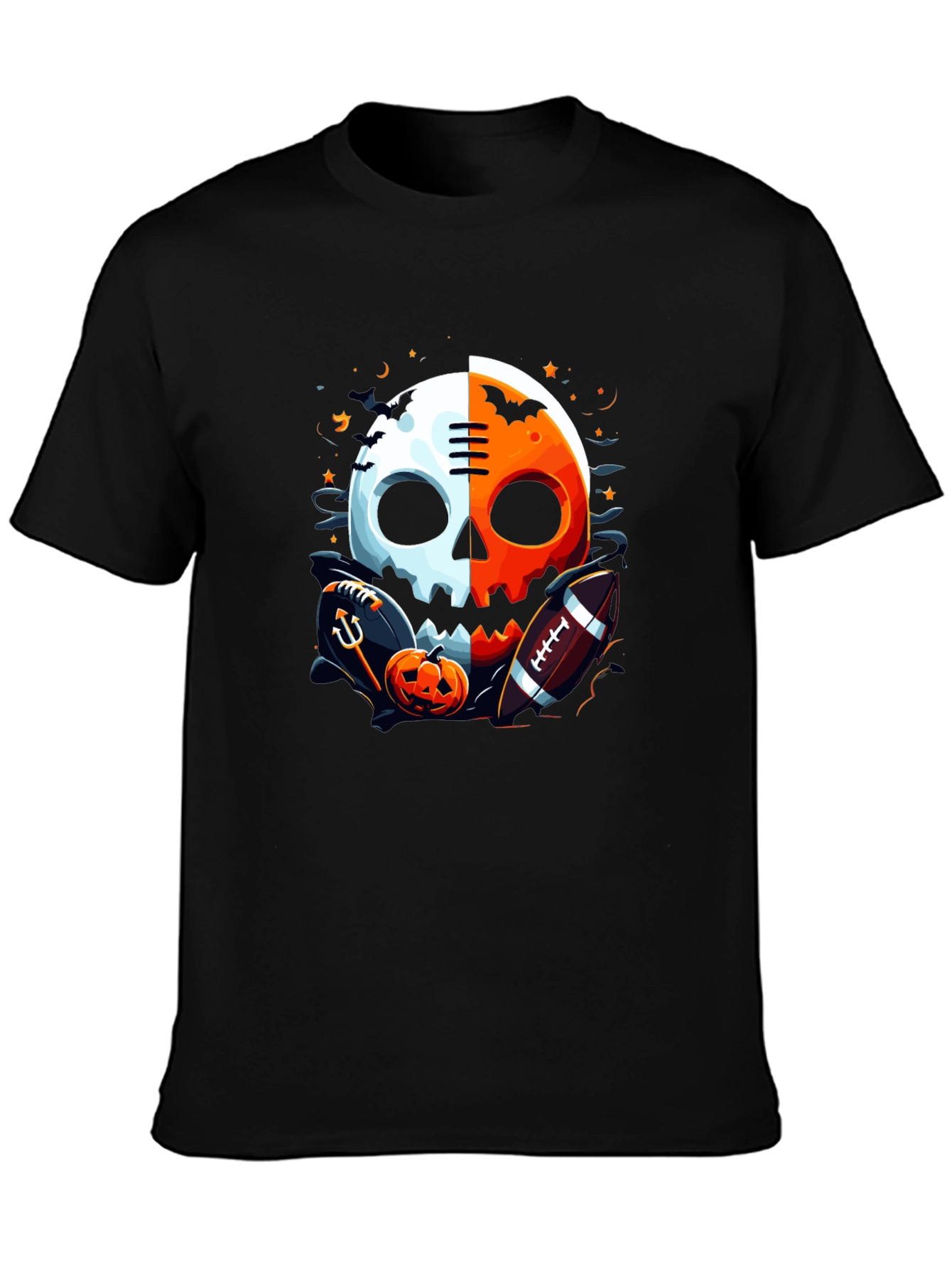 Halloween Football Skull Graphic Tee