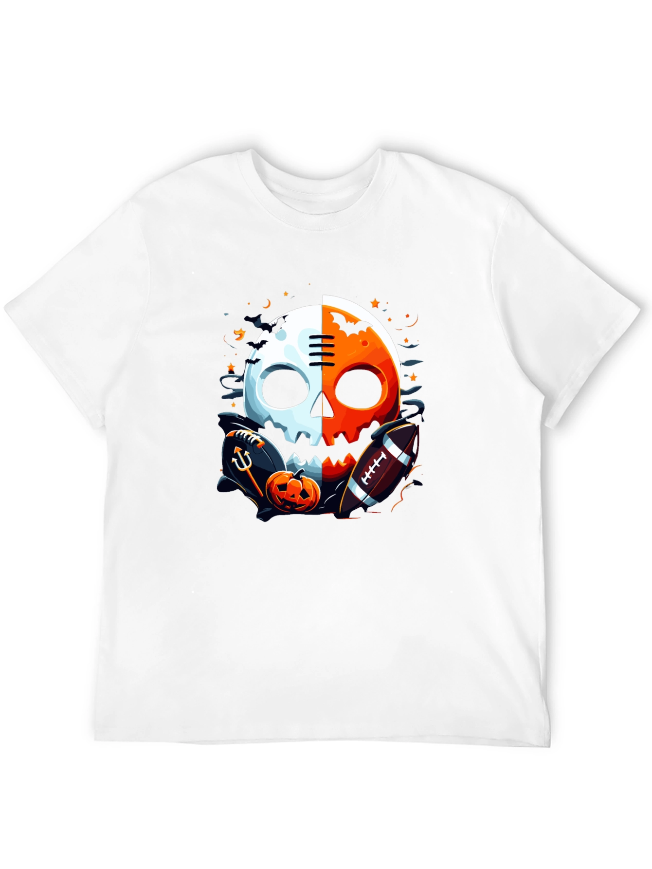 Halloween Football Skull Graphic Tee