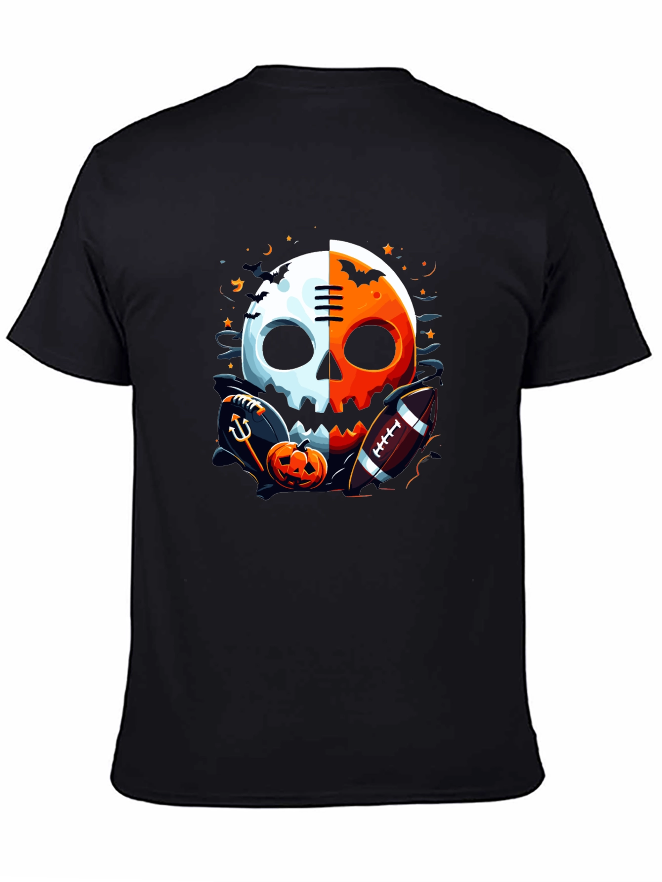 Halloween Football Skull Graphic Tee