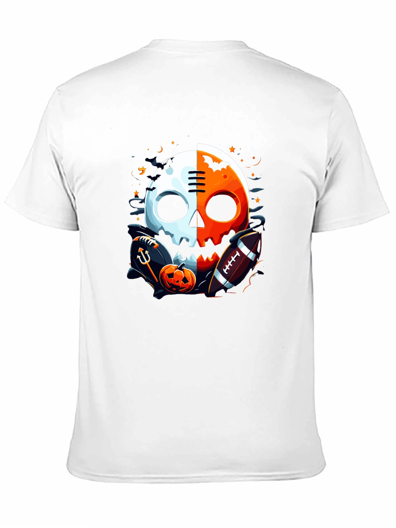 Halloween Football Skull Graphic Tee