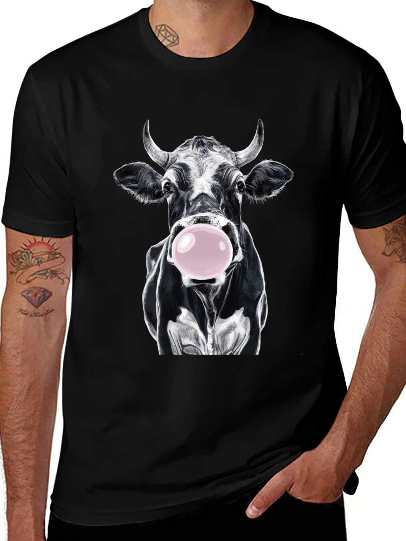 Cow Bubble Gum Graphic T-Shirt