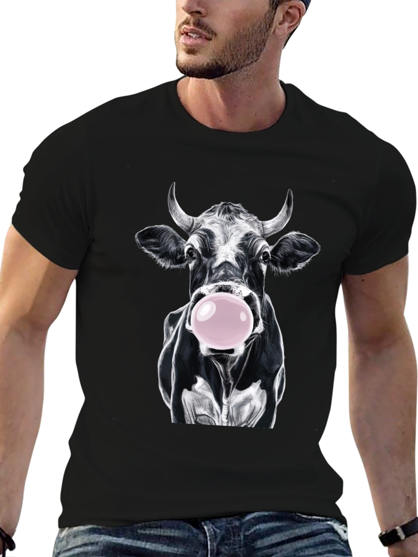 Cow Bubble Gum Graphic T-Shirt