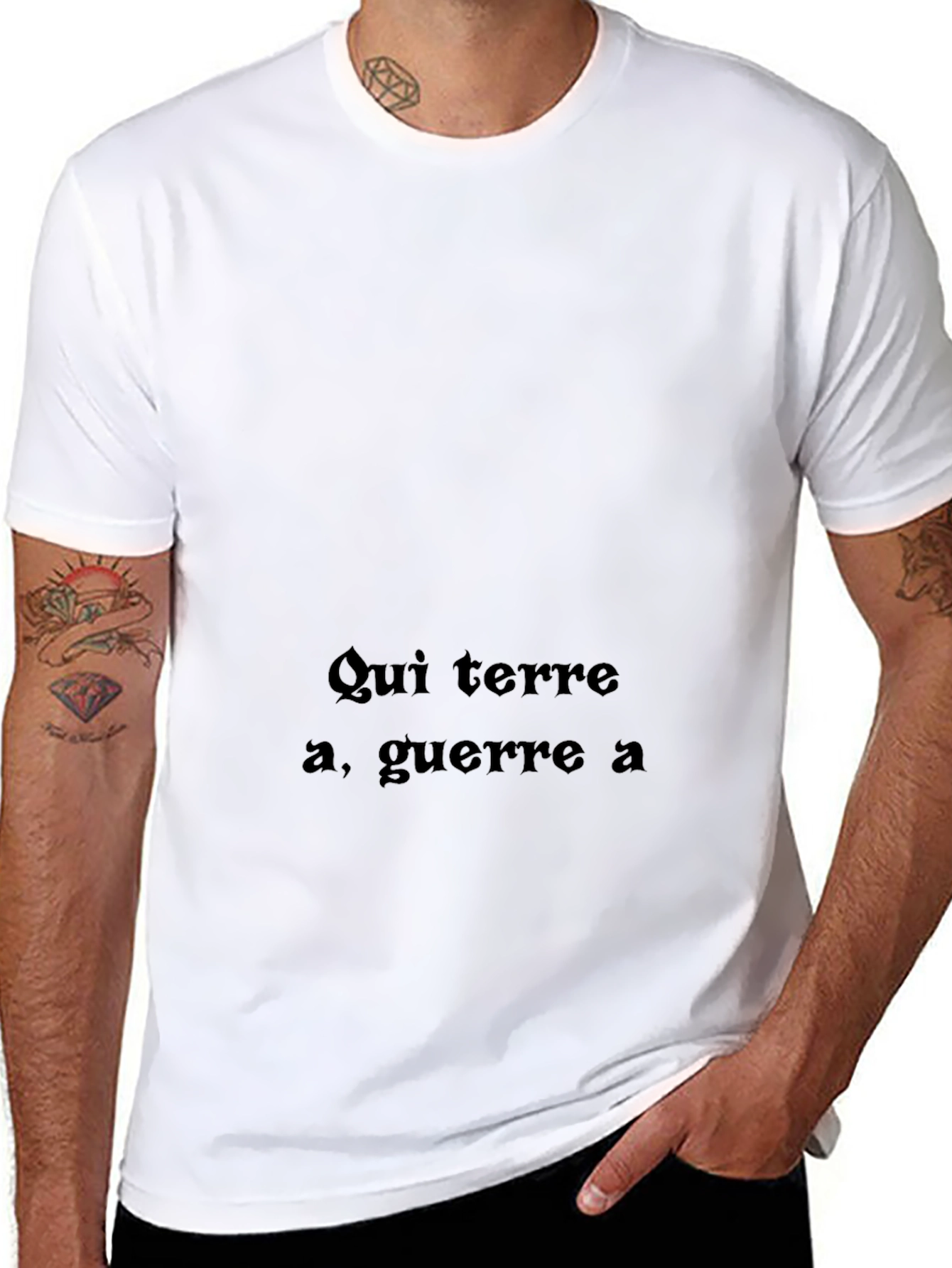 Qui terre a guerre a Black T-Shirt