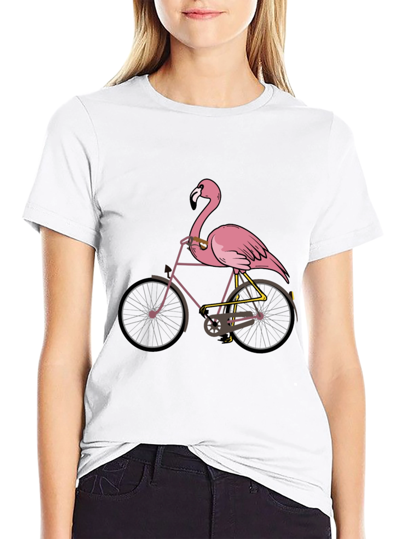 Flamingo Bicycle Graphic T-Shirt