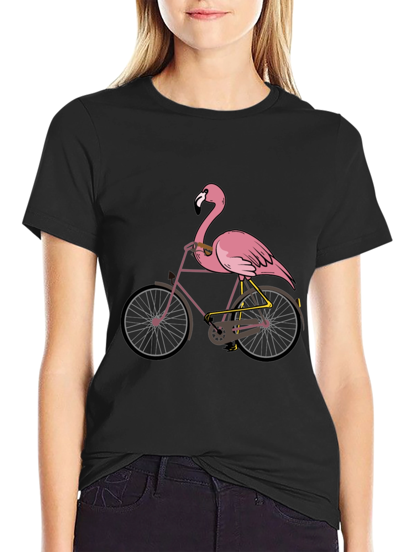 Flamingo Bicycle Graphic T-Shirt