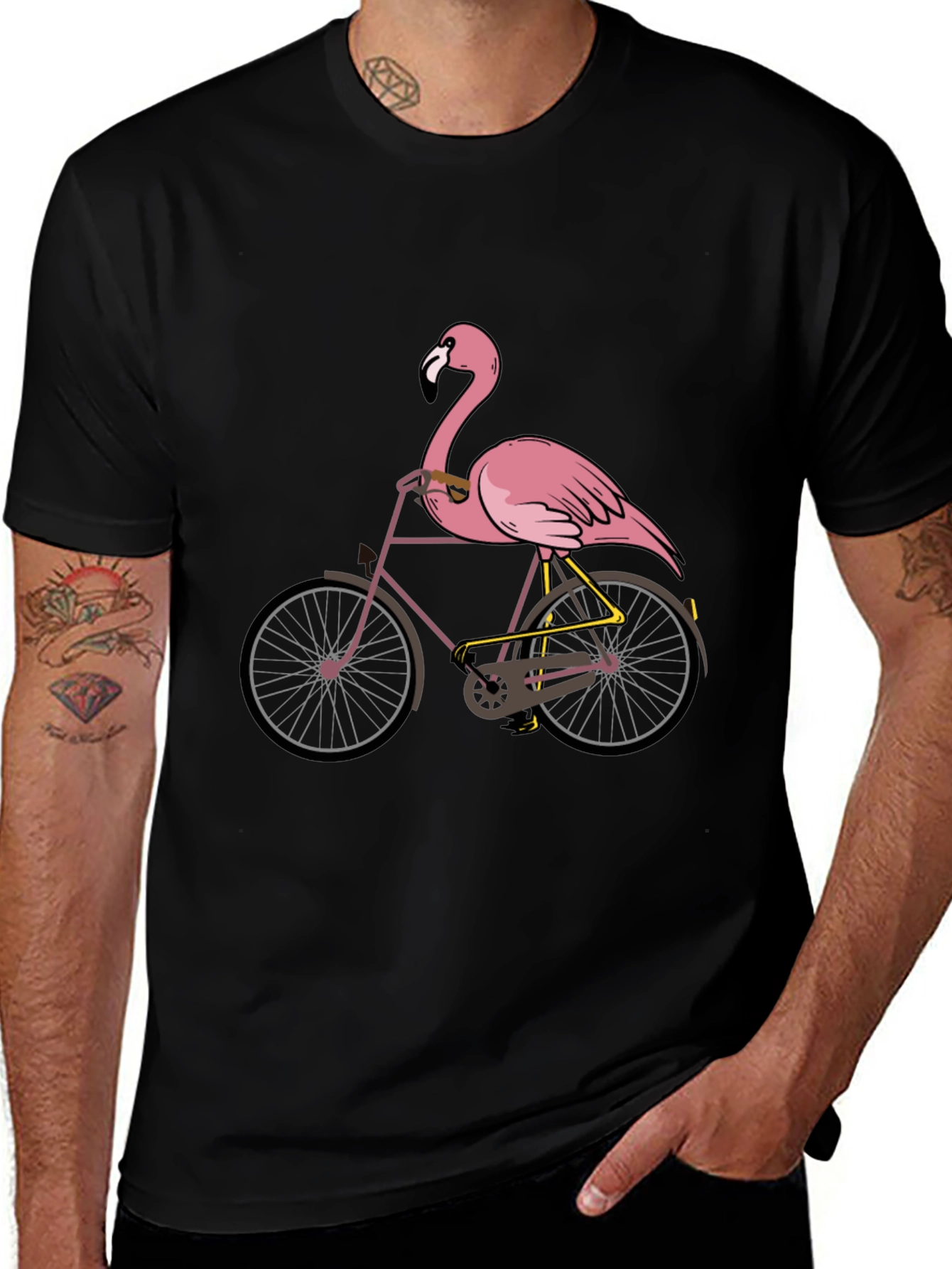 Flamingo Bicycle Graphic T-Shirt
