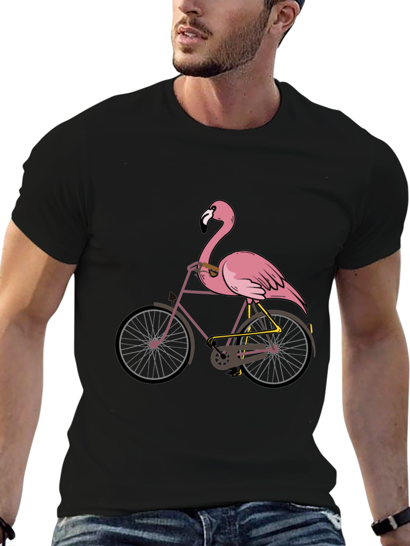 Flamingo Bicycle Graphic T-Shirt