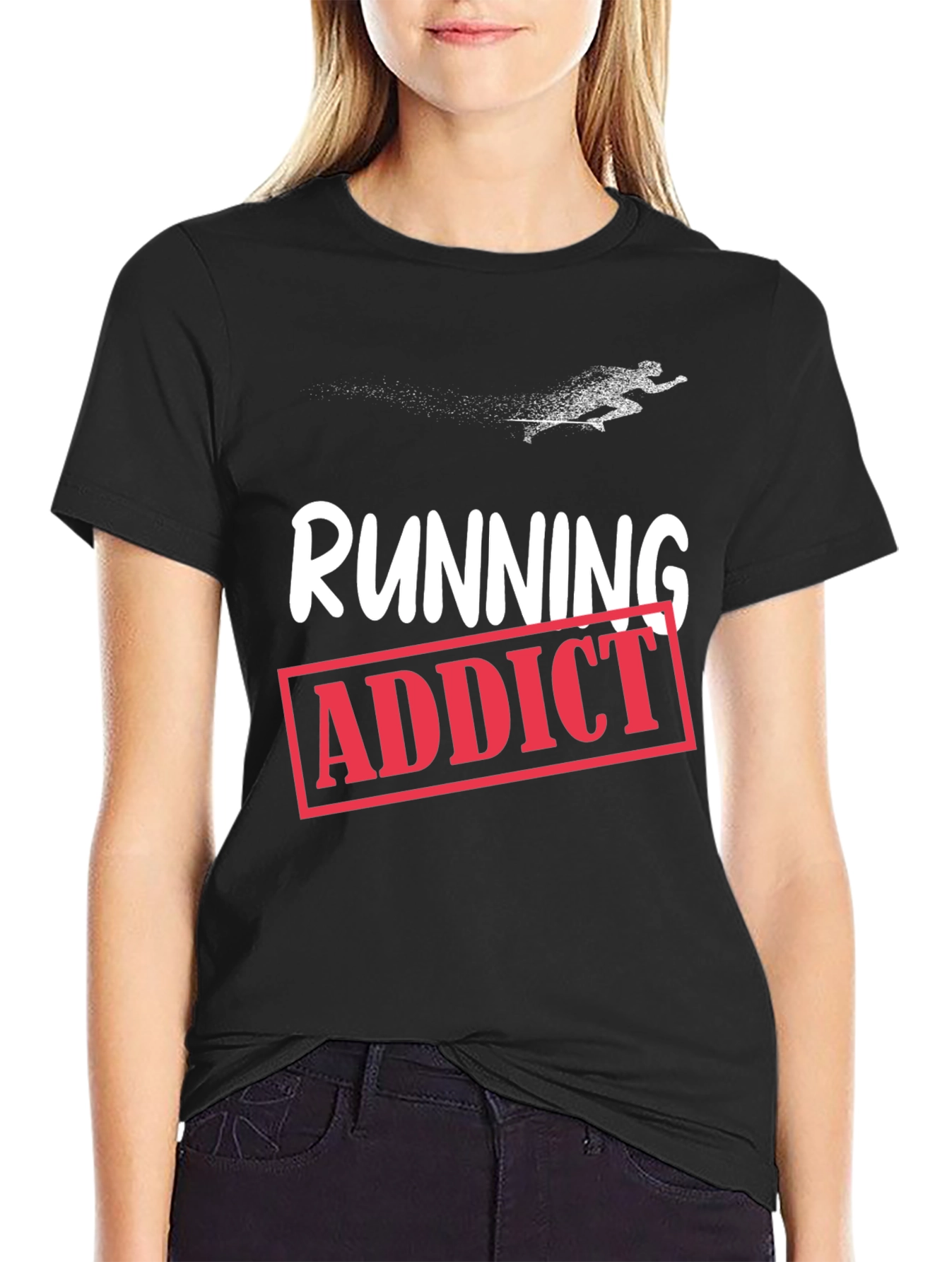 Running Addict Graphic T-Shirt - Black