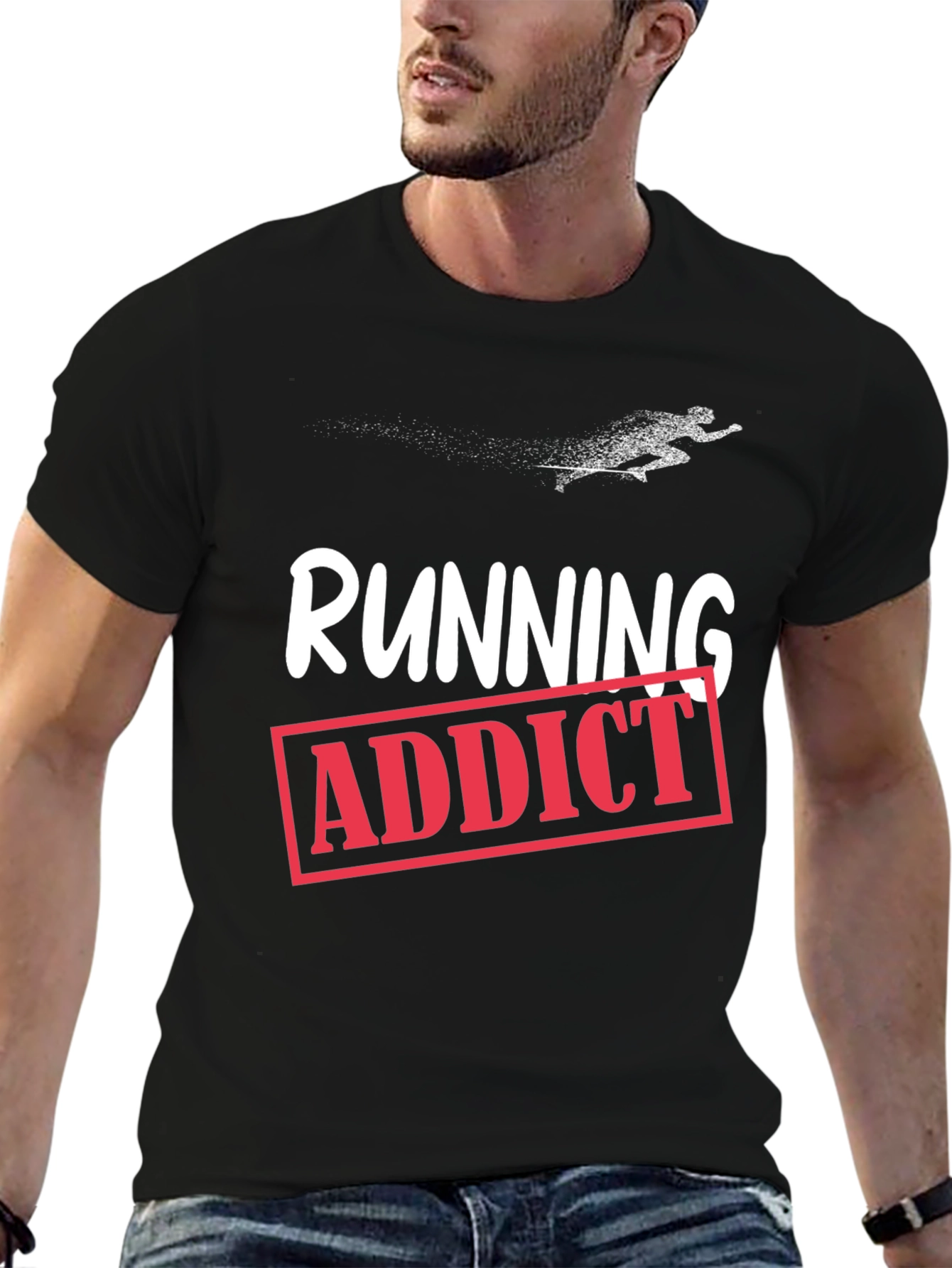 Running Addict Graphic T-Shirt - Black