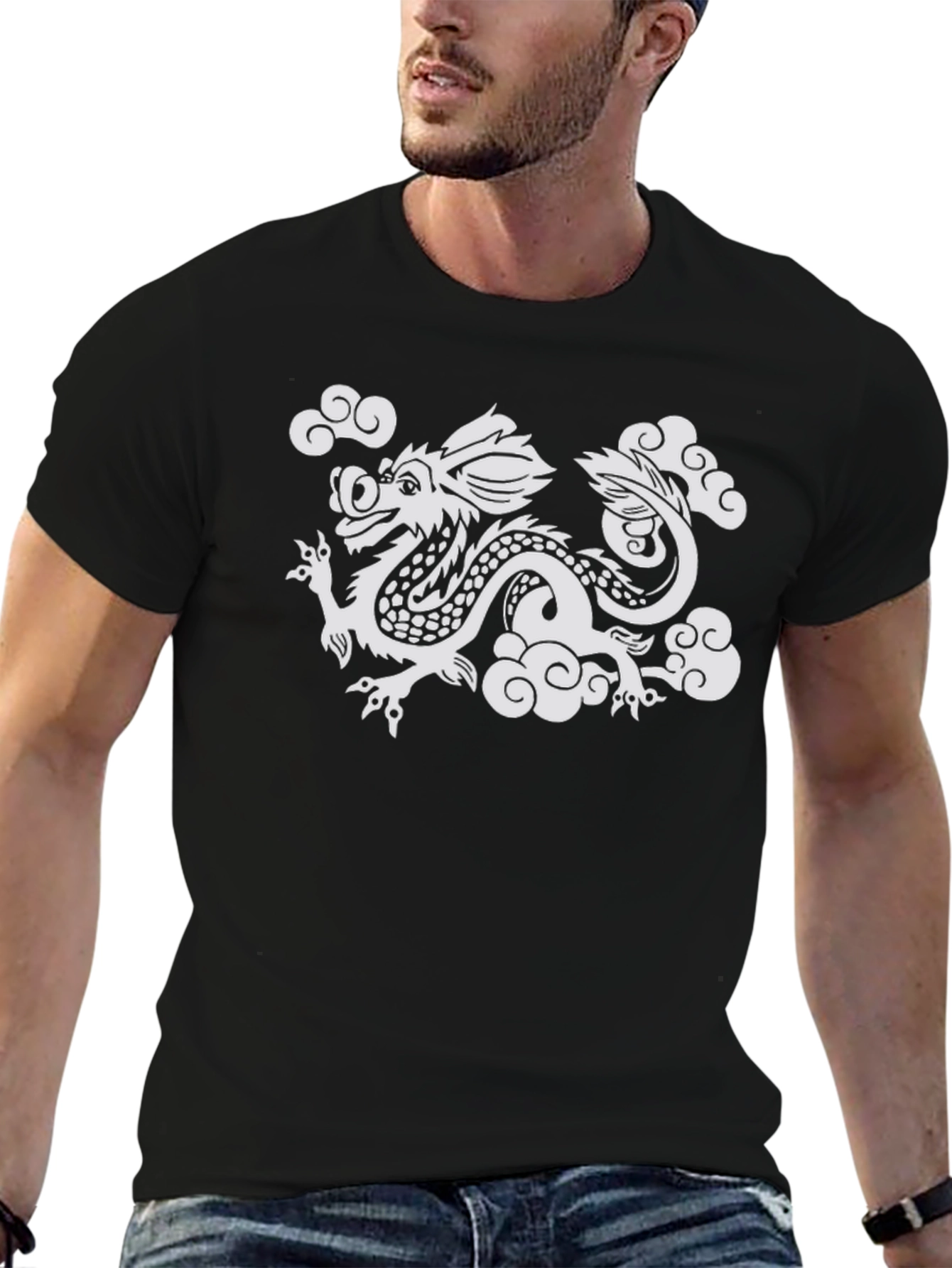 Dragon Cloud Graphic Tee - Mens Black T-Shirt