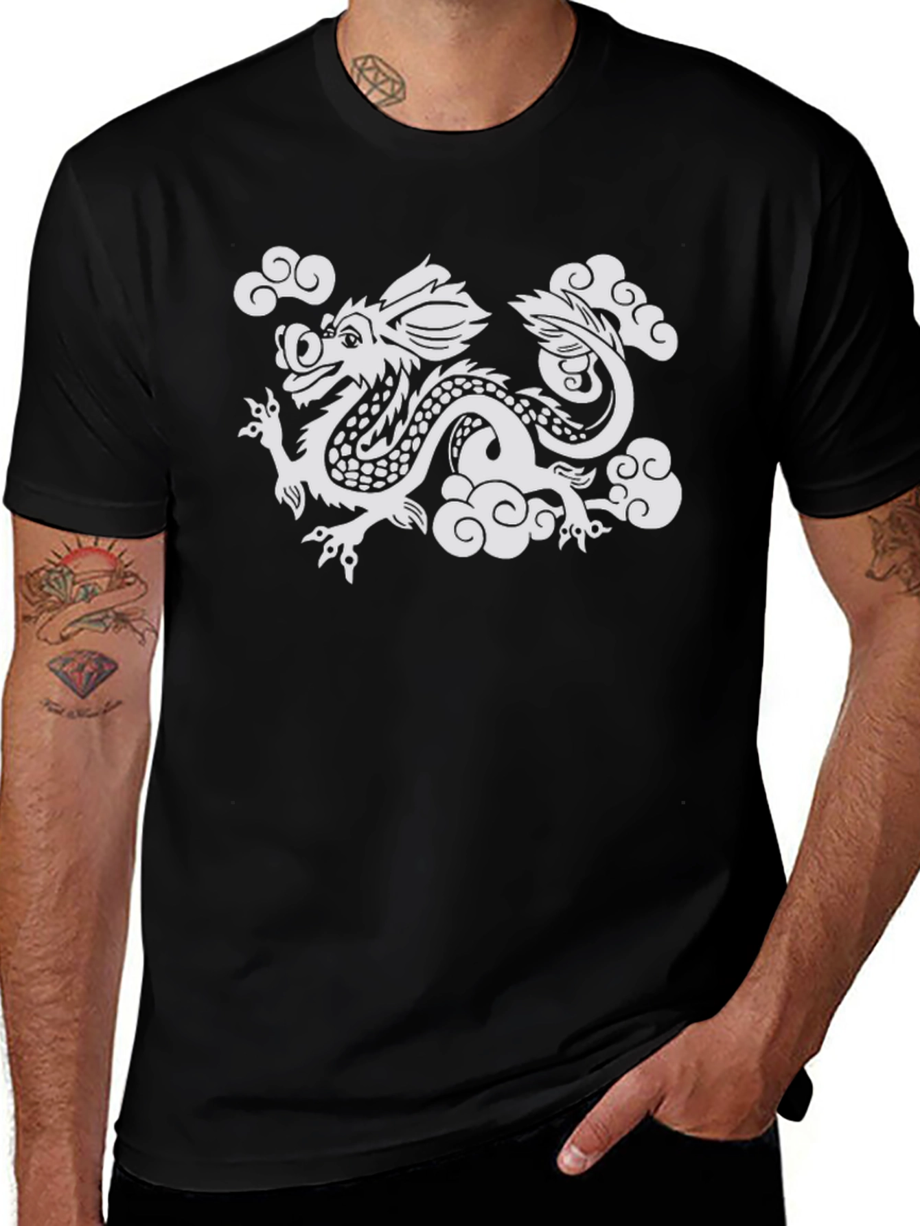 Dragon Cloud Graphic Tee - Mens Black T-Shirt