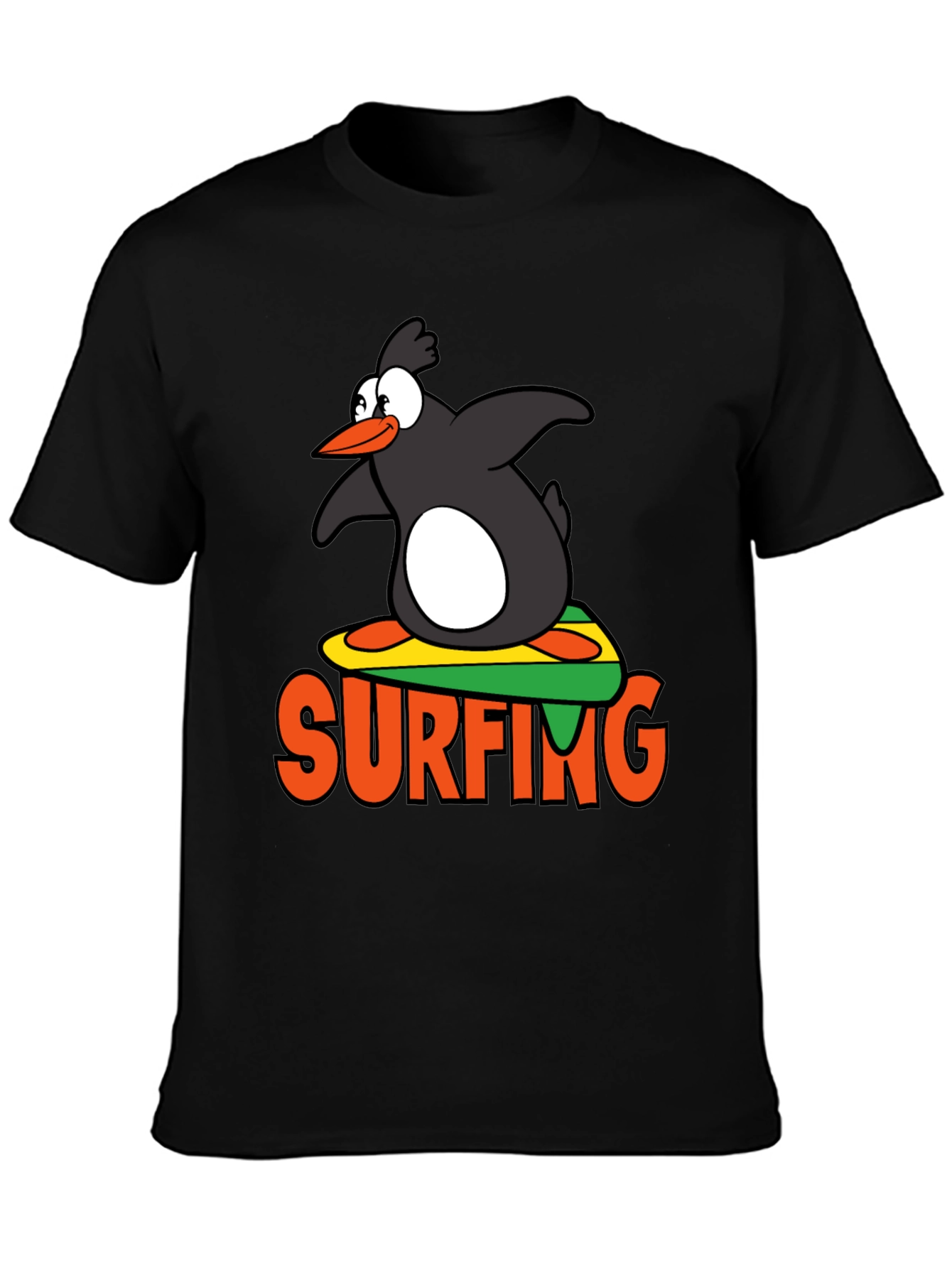 Penguin Surfing Graphic T-Shirt