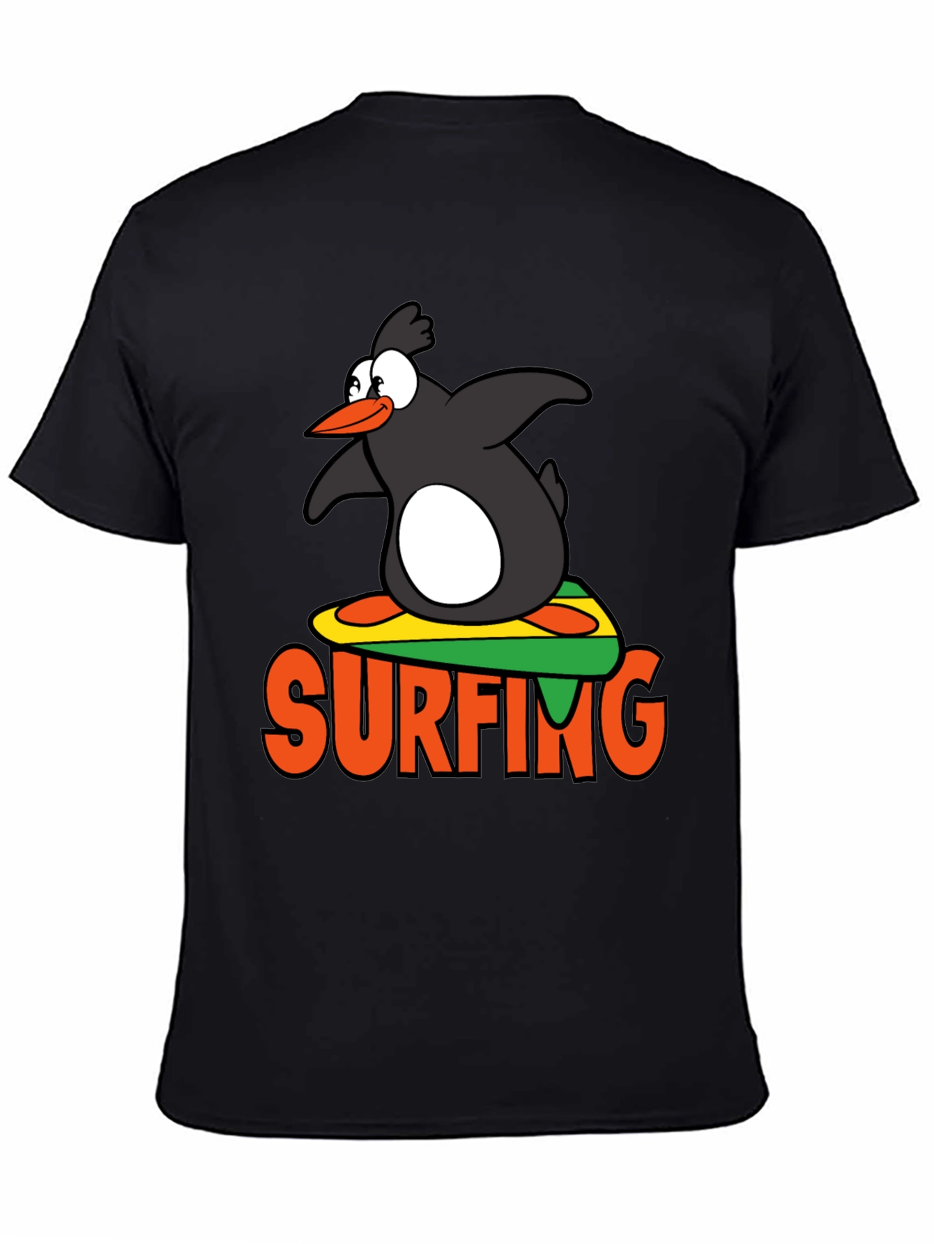 Penguin Surfing Graphic T-Shirt
