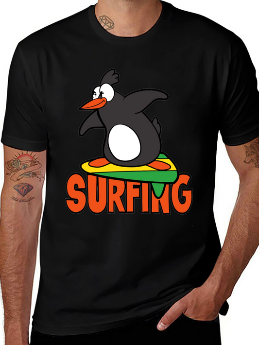 Penguin Surfing Graphic T-Shirt