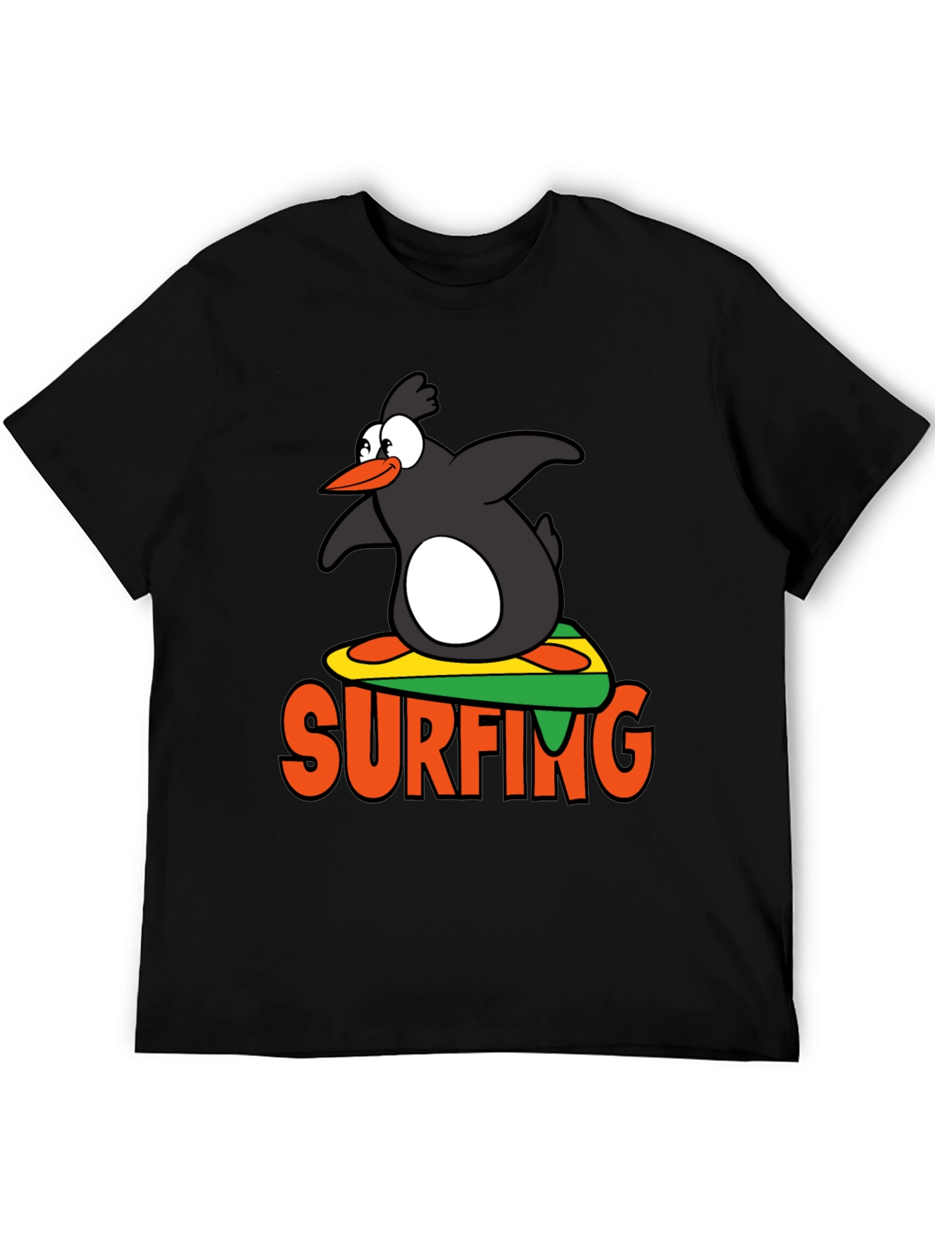 Penguin Surfing Graphic T-Shirt