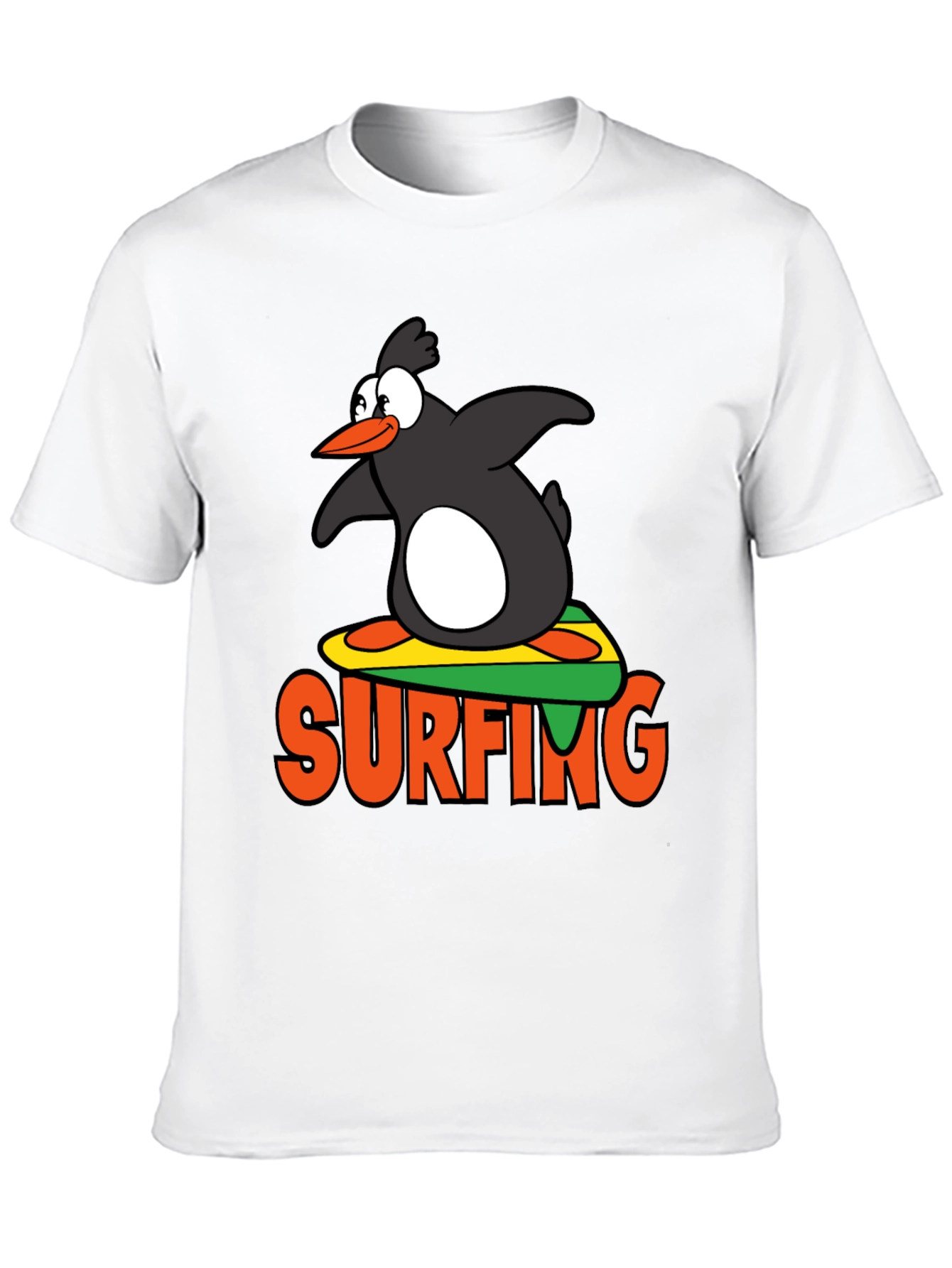 Penguin Surfing Graphic T-Shirt