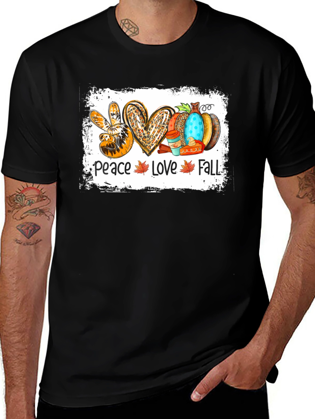 Peace Love Fall T-Shirt - Autumn Graphic Tee
