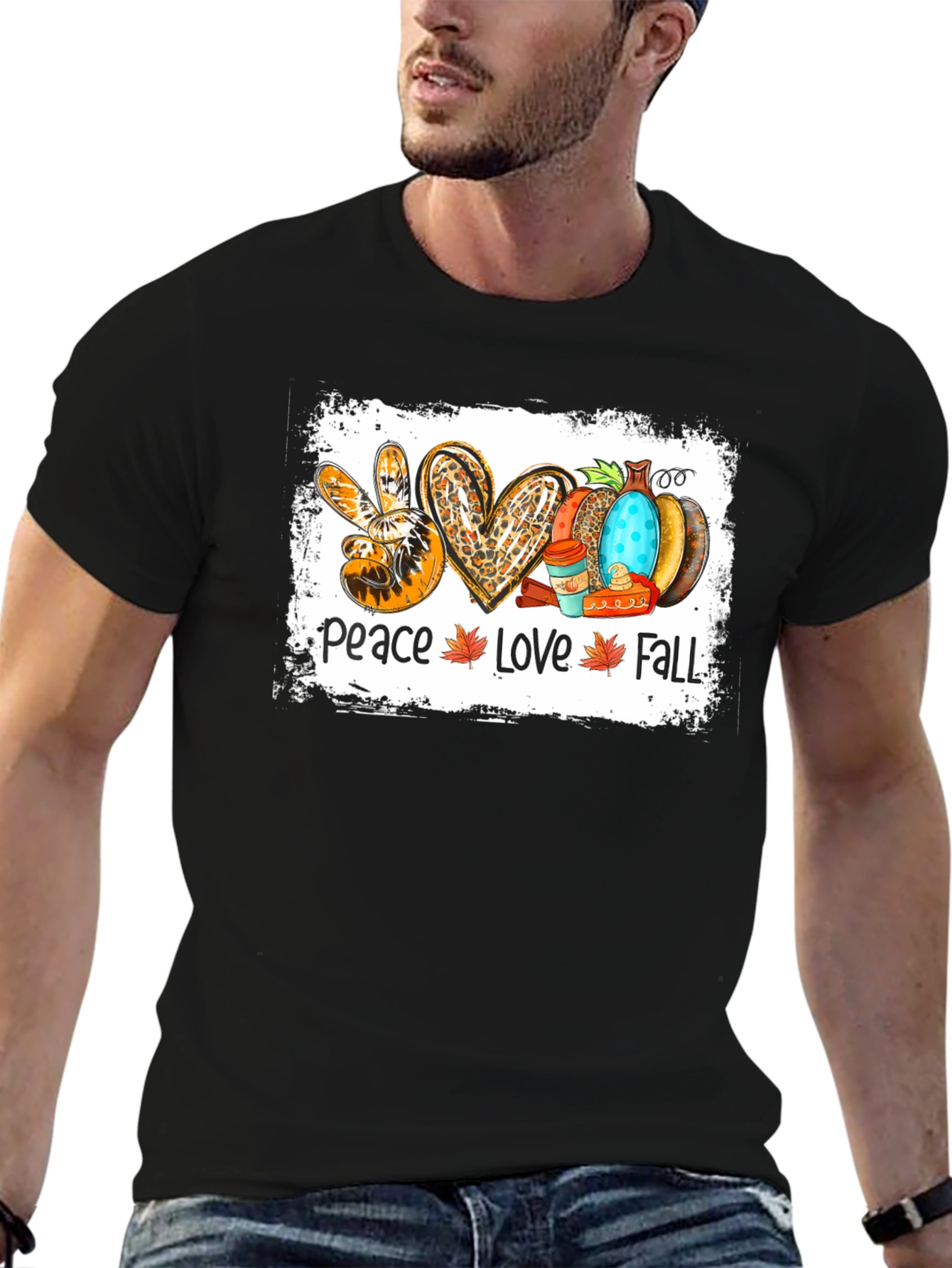 Peace Love Fall T-Shirt - Autumn Graphic Tee