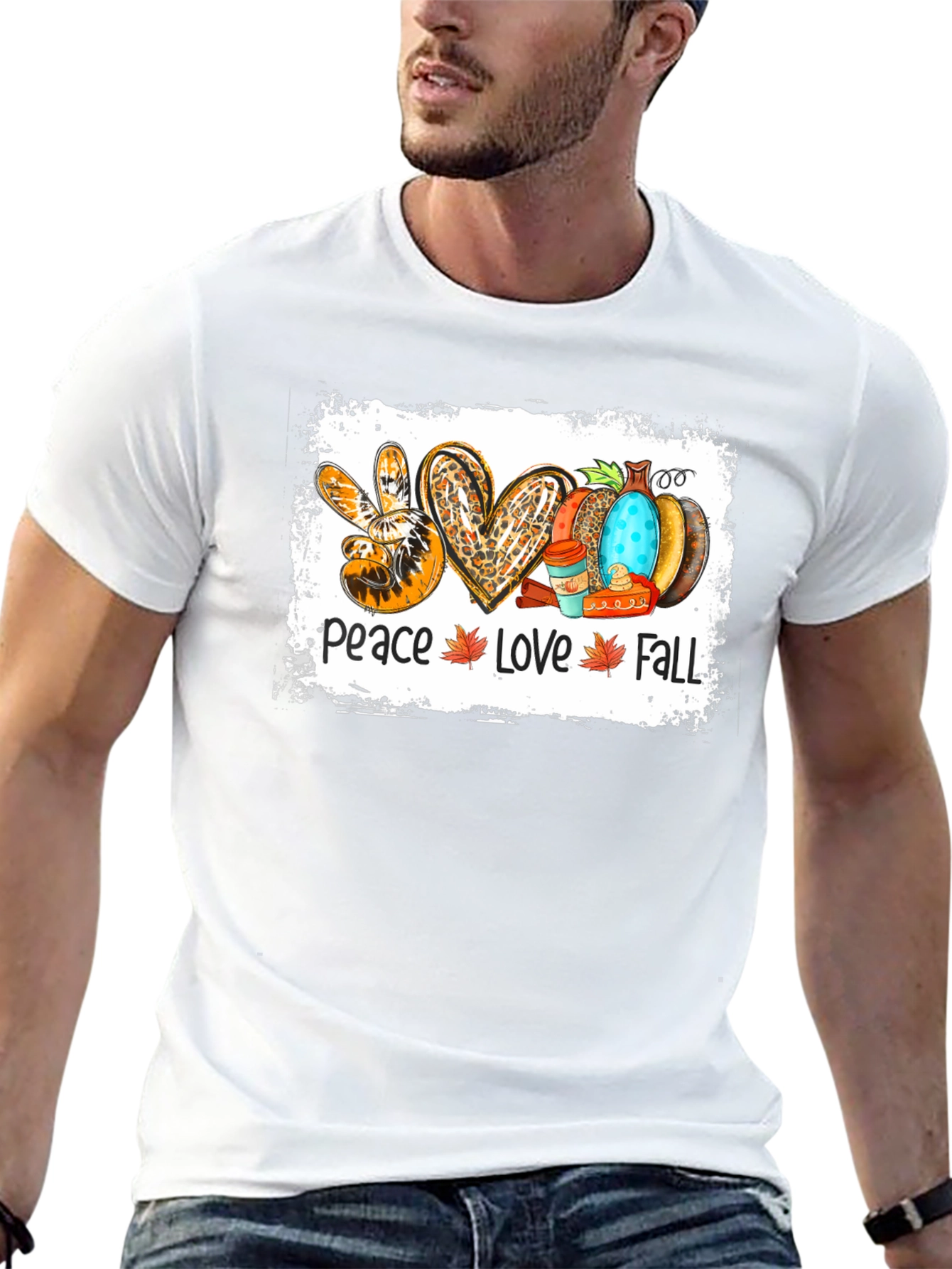 Peace Love Fall T-Shirt - Autumn Graphic Tee