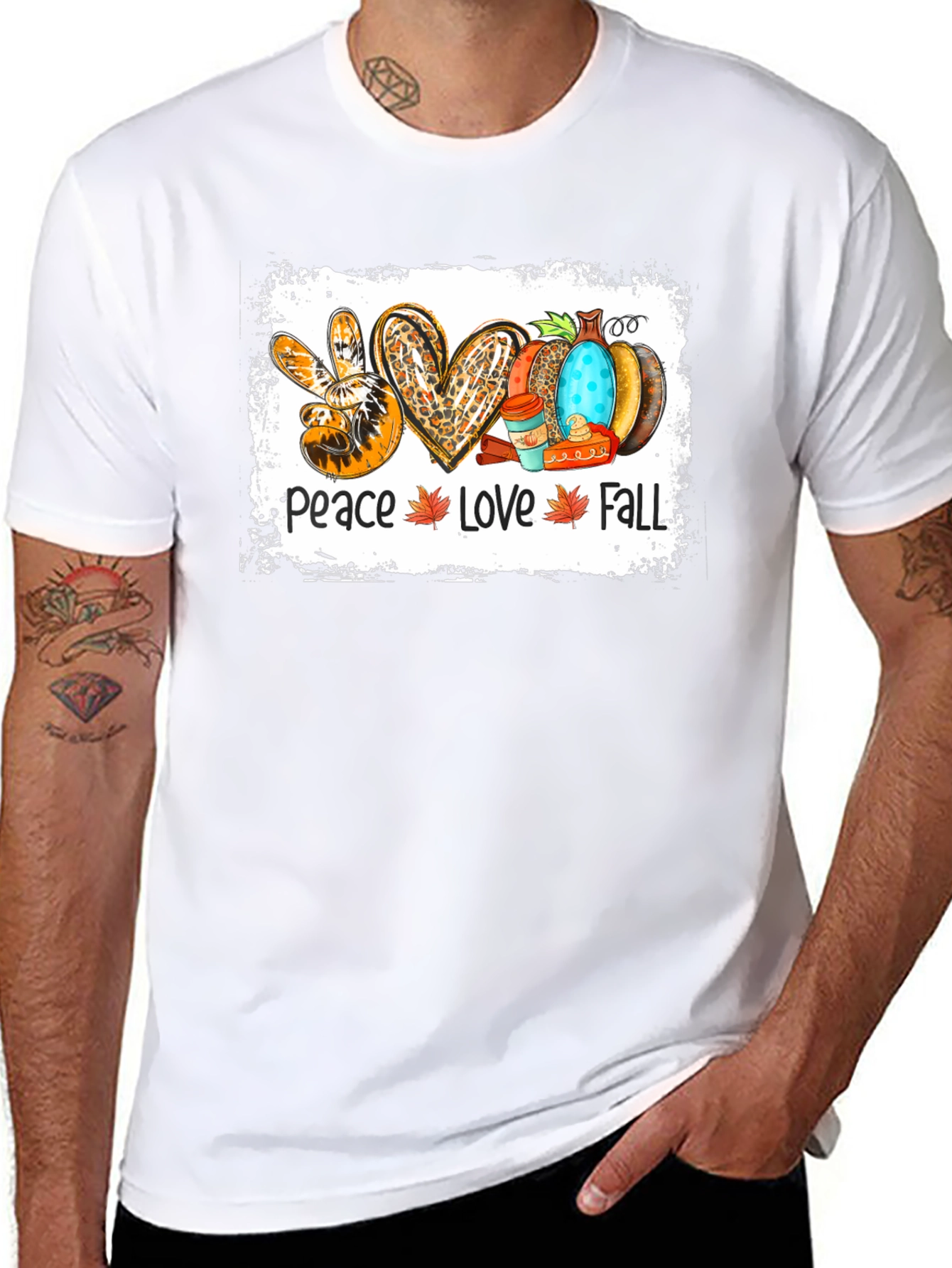 Peace Love Fall T-Shirt - Autumn Graphic Tee