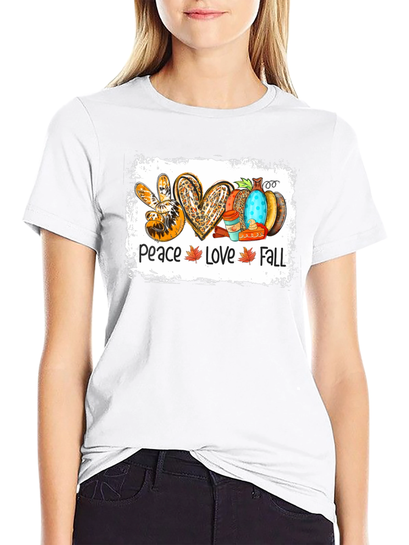Peace Love Fall T-Shirt - Autumn Graphic Tee