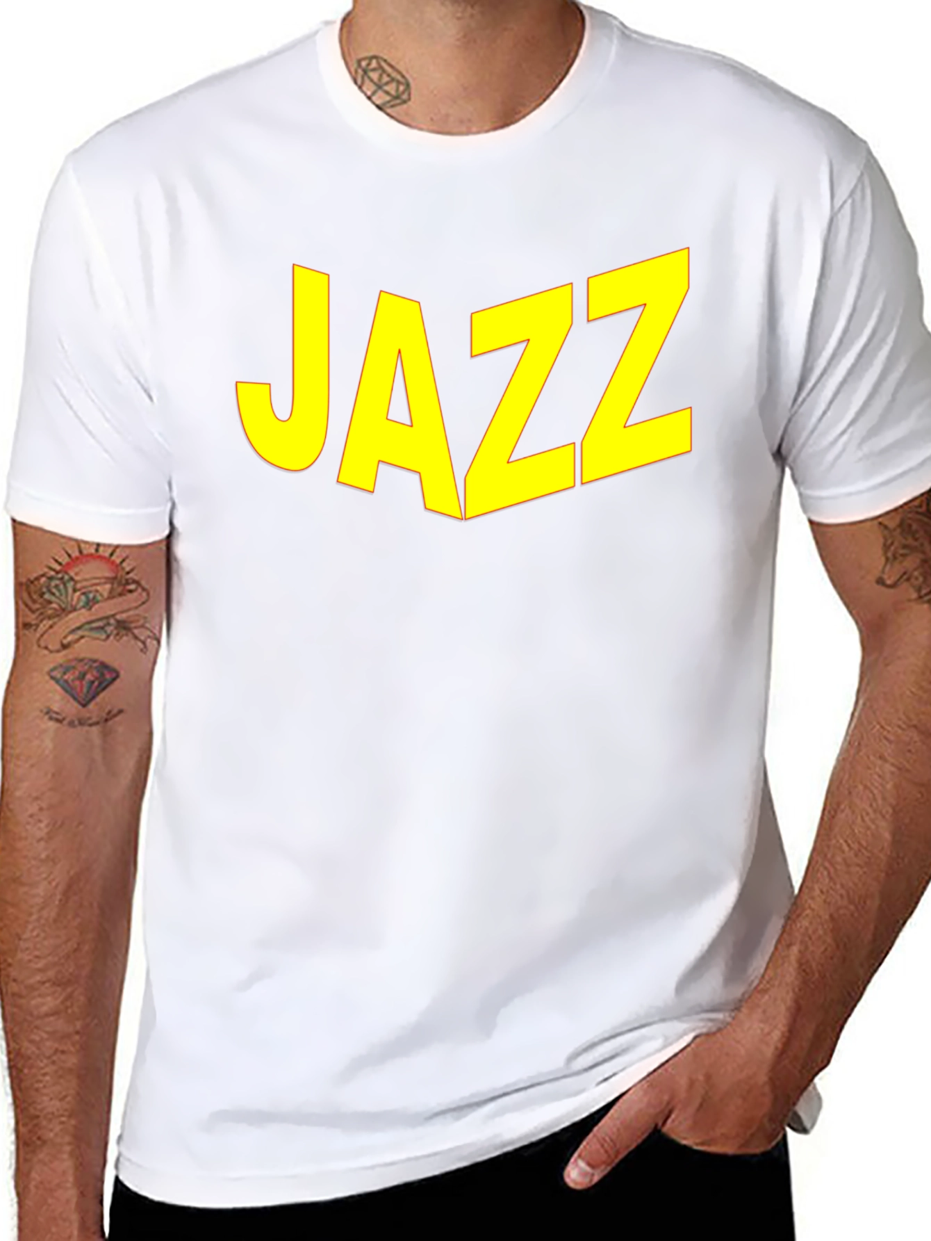 JAZZ Graphic Tee - Bold Yellow Print on Black