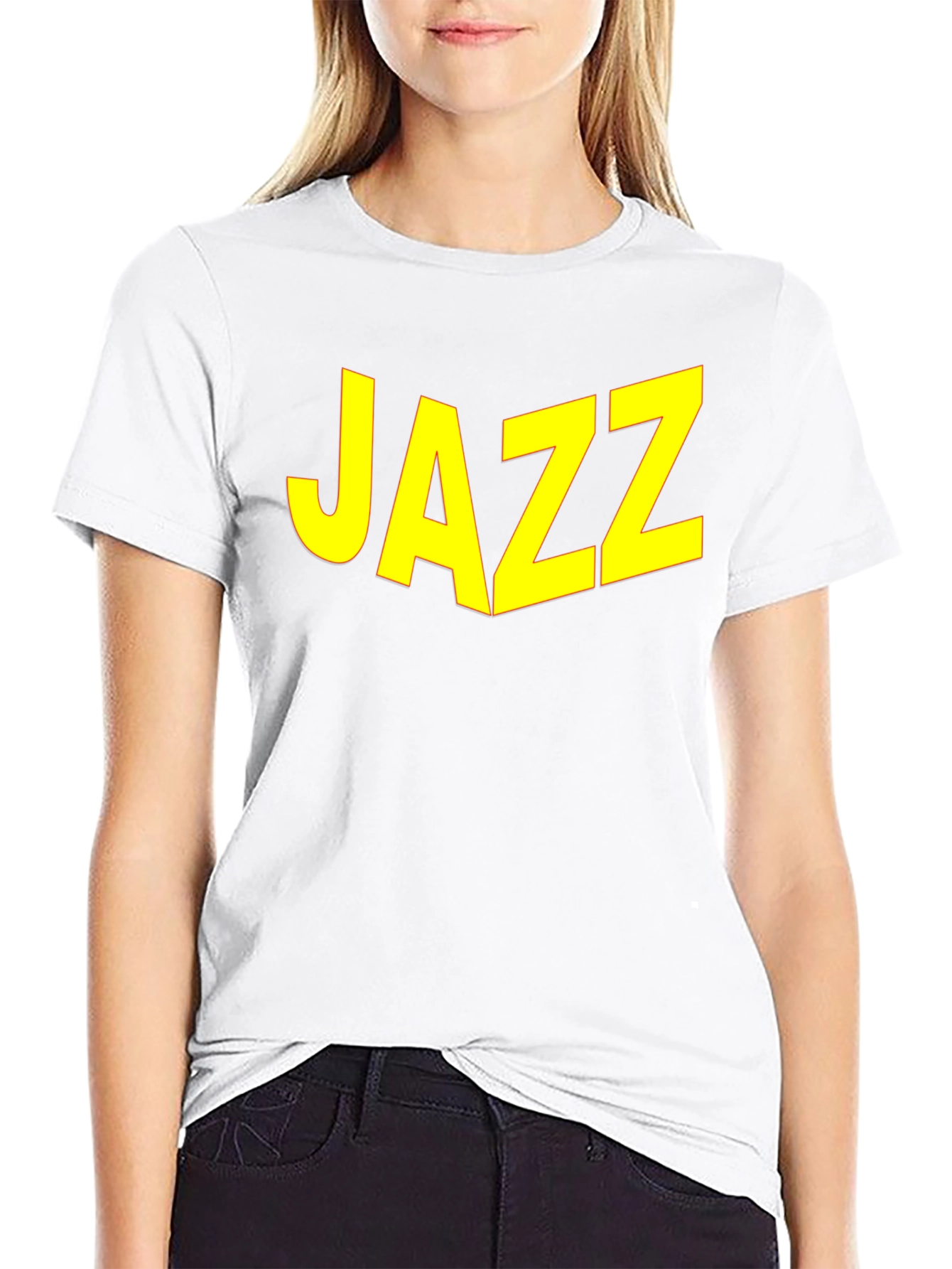 JAZZ Graphic Tee - Bold Yellow Print on Black
