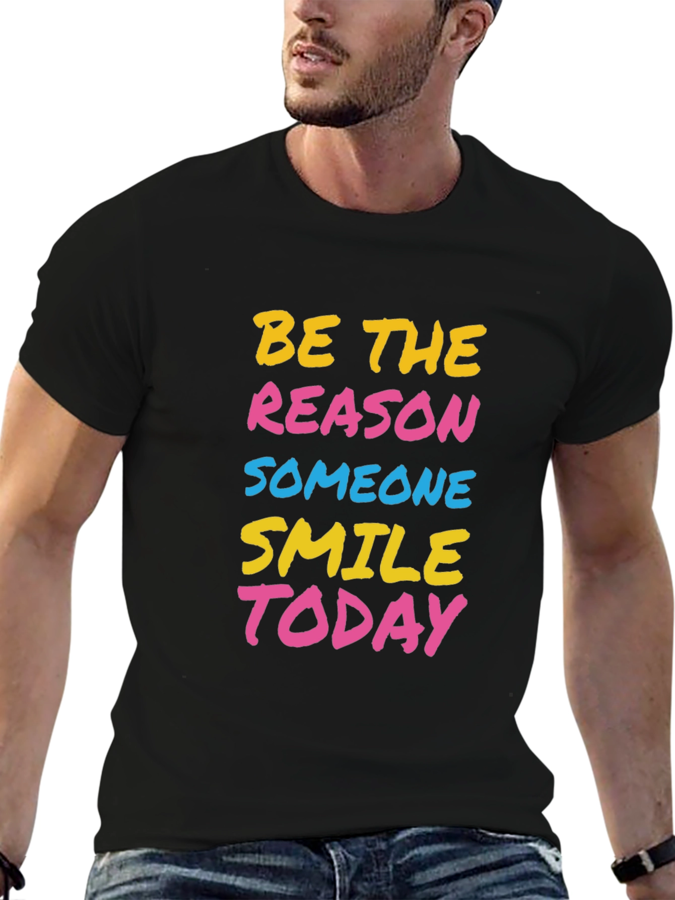 Be The Reason Smile Today Graphic Tee - Black