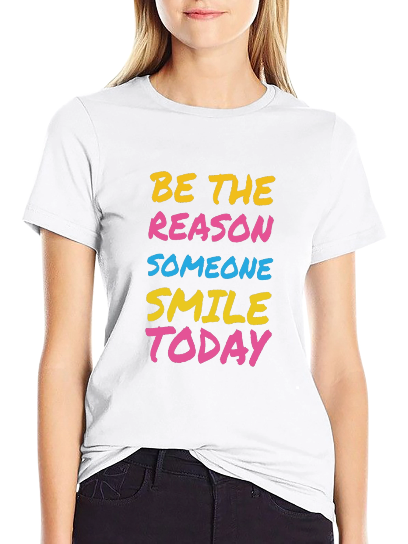 Be The Reason Smile Today Graphic Tee - Black