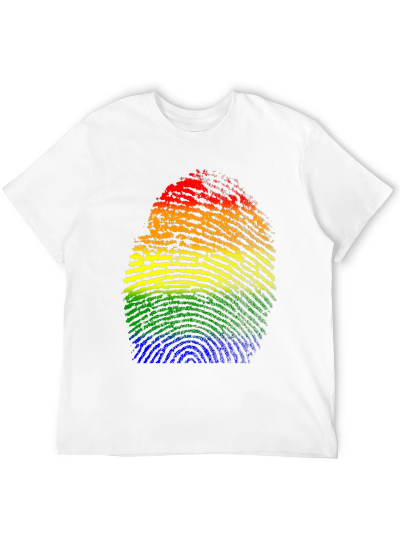 Rainbow Fingerprint Graphic Tee - Pride LGBTQ Shirt