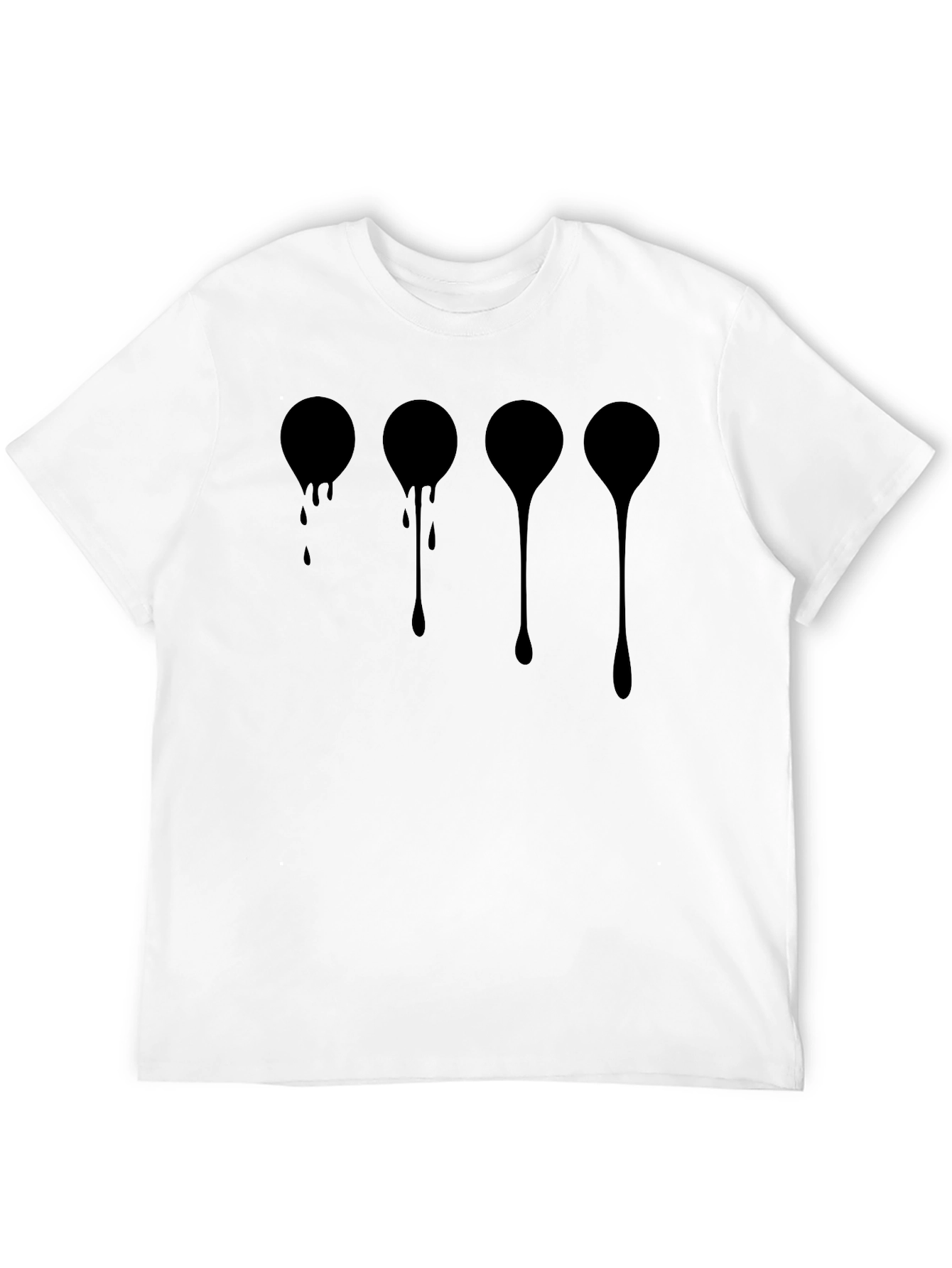 Dripping Circles Graphic Tee - Modern Black T-Shirt