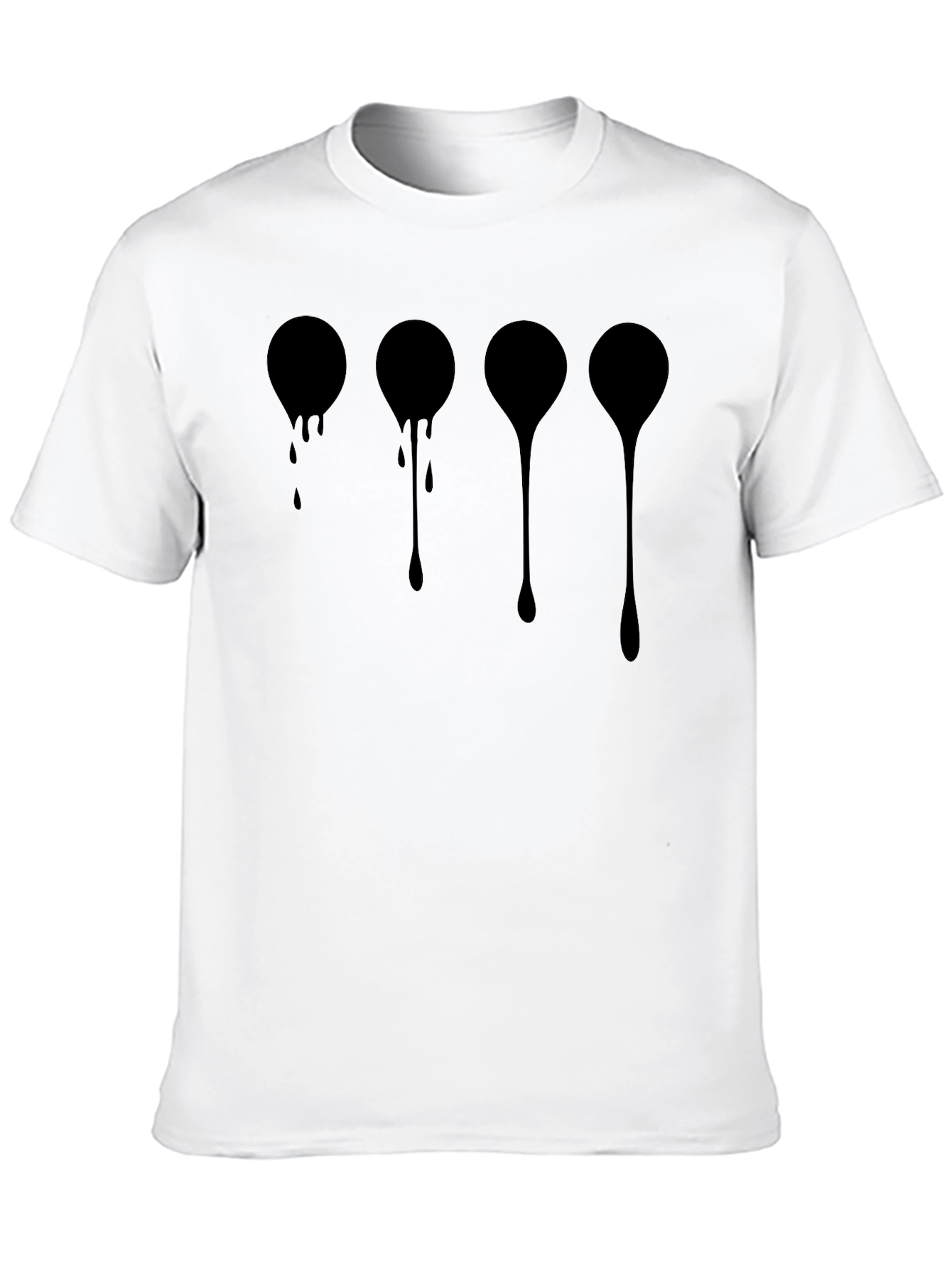Dripping Circles Graphic Tee - Modern Black T-Shirt