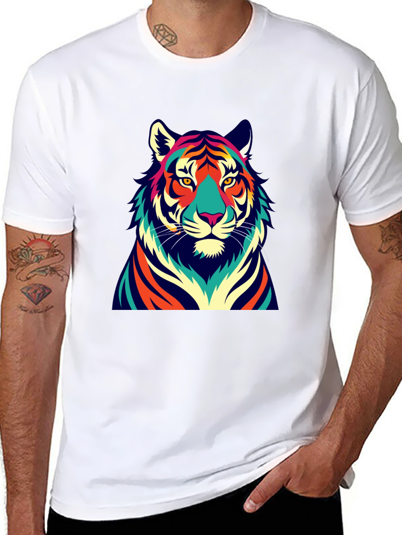 Vibrant Tiger Graphic Tee - Bold Style
