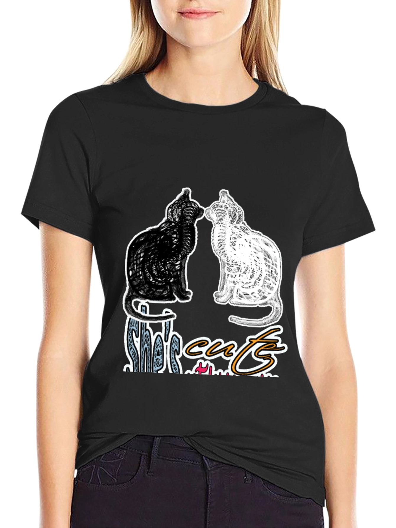 Shes Cute Cats Graphic T-Shirt