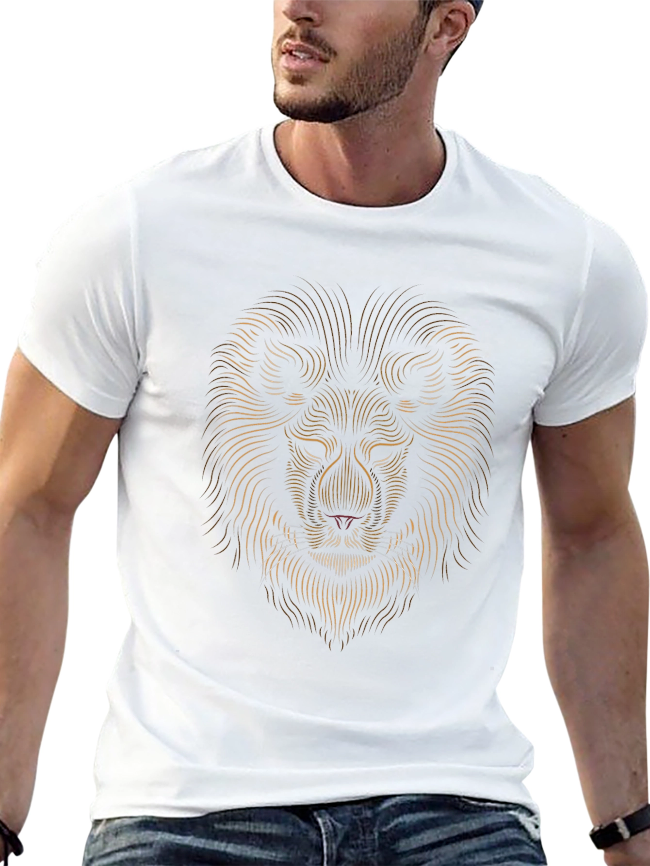 Lion Graphic Tee - Modern Abstract Design