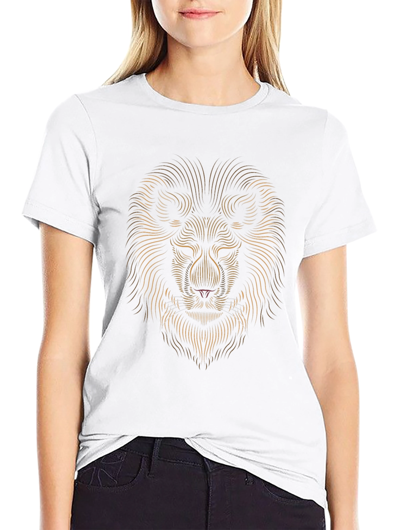 Lion Graphic Tee - Modern Abstract Design