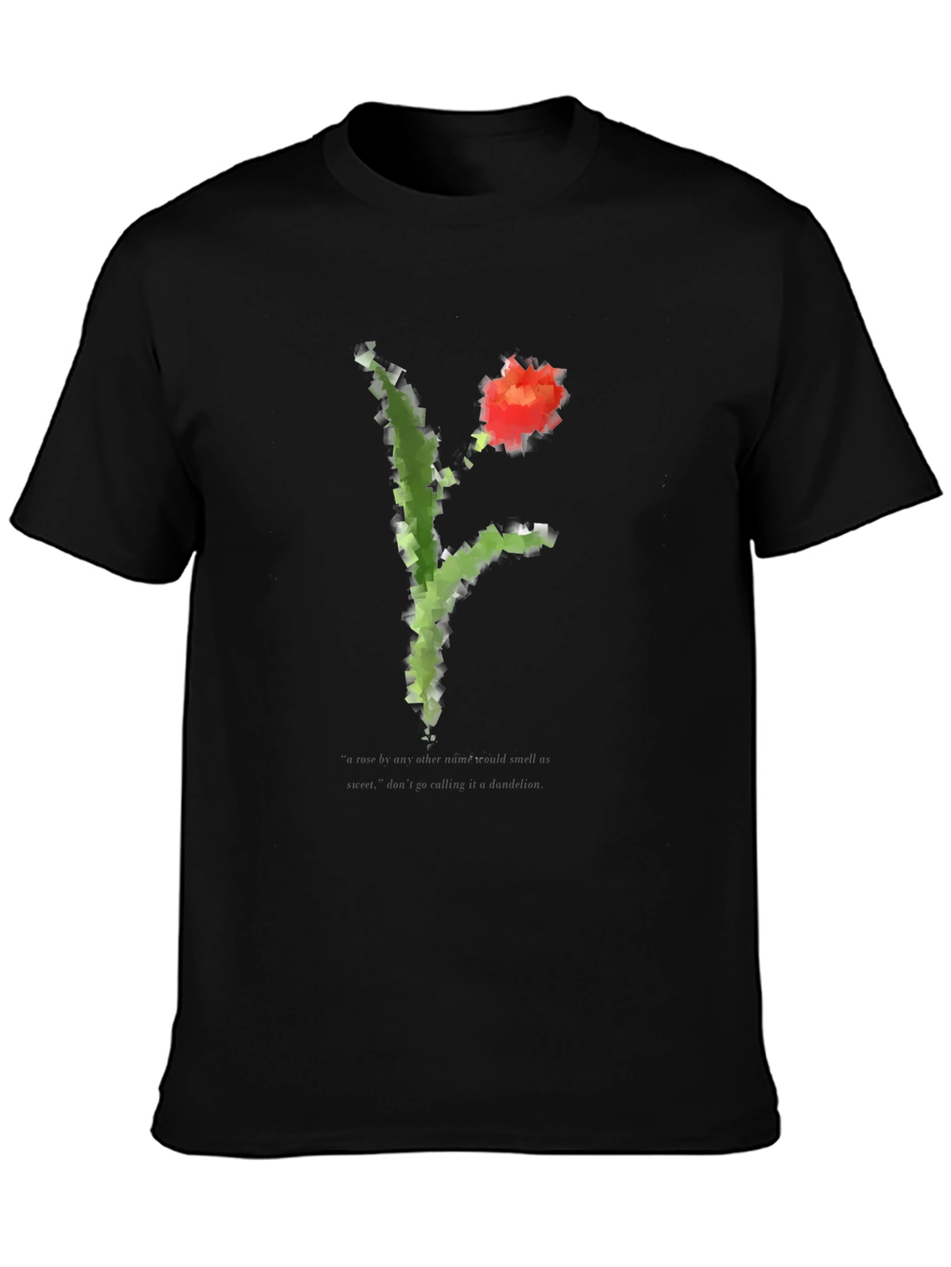 Abstract Floral Print Black T-Shirt