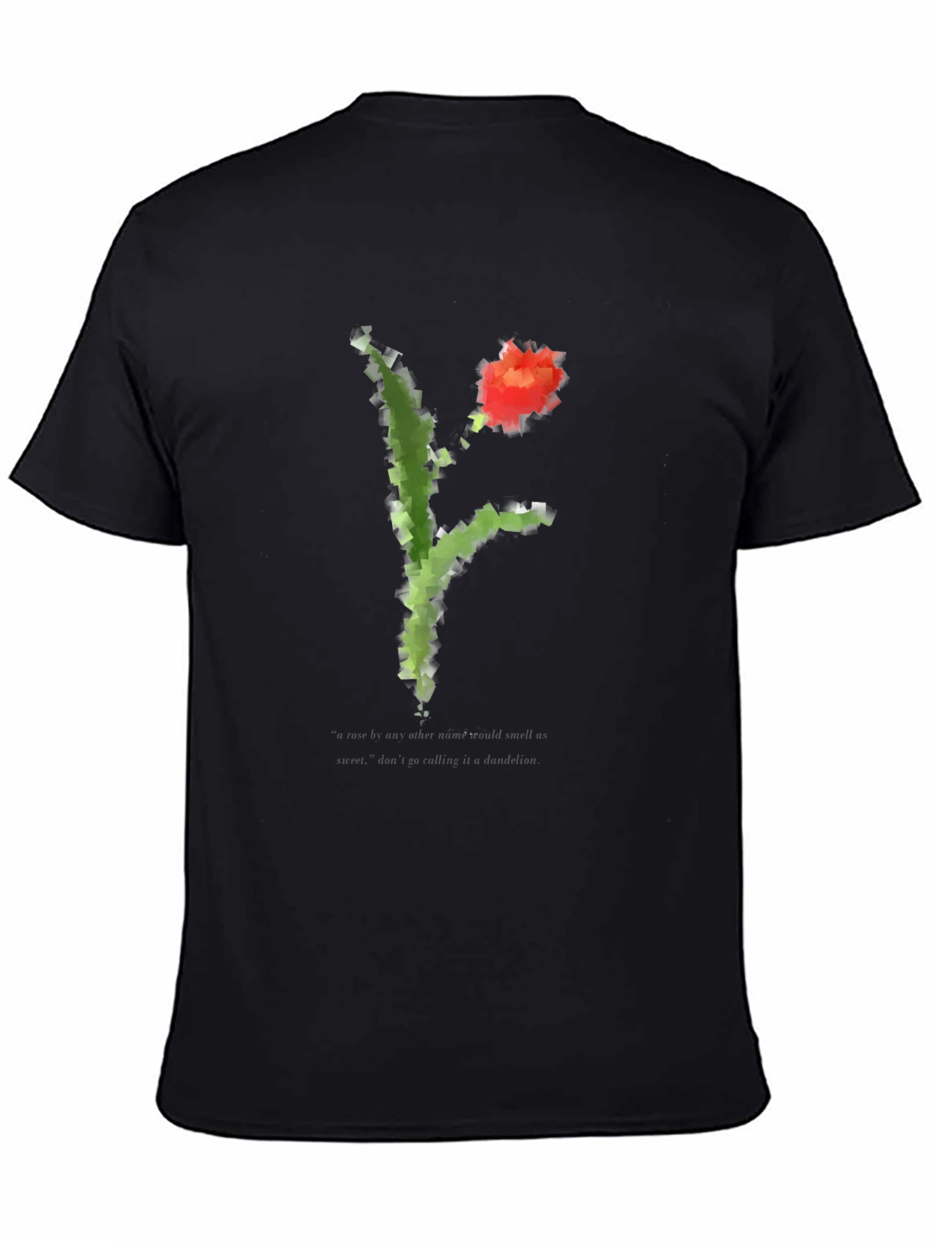Abstract Floral Print Black T-Shirt