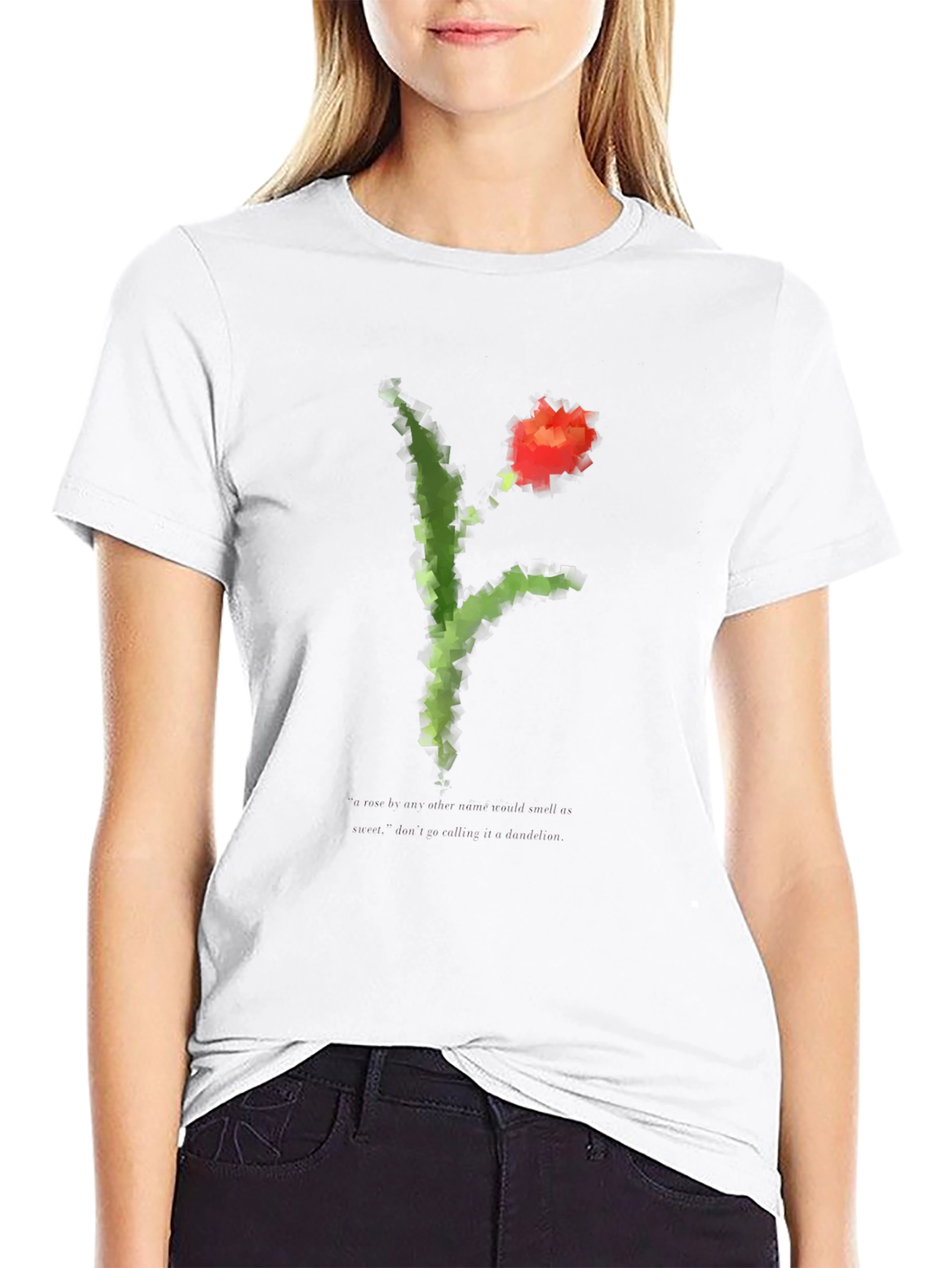 Abstract Floral Print Black T-Shirt