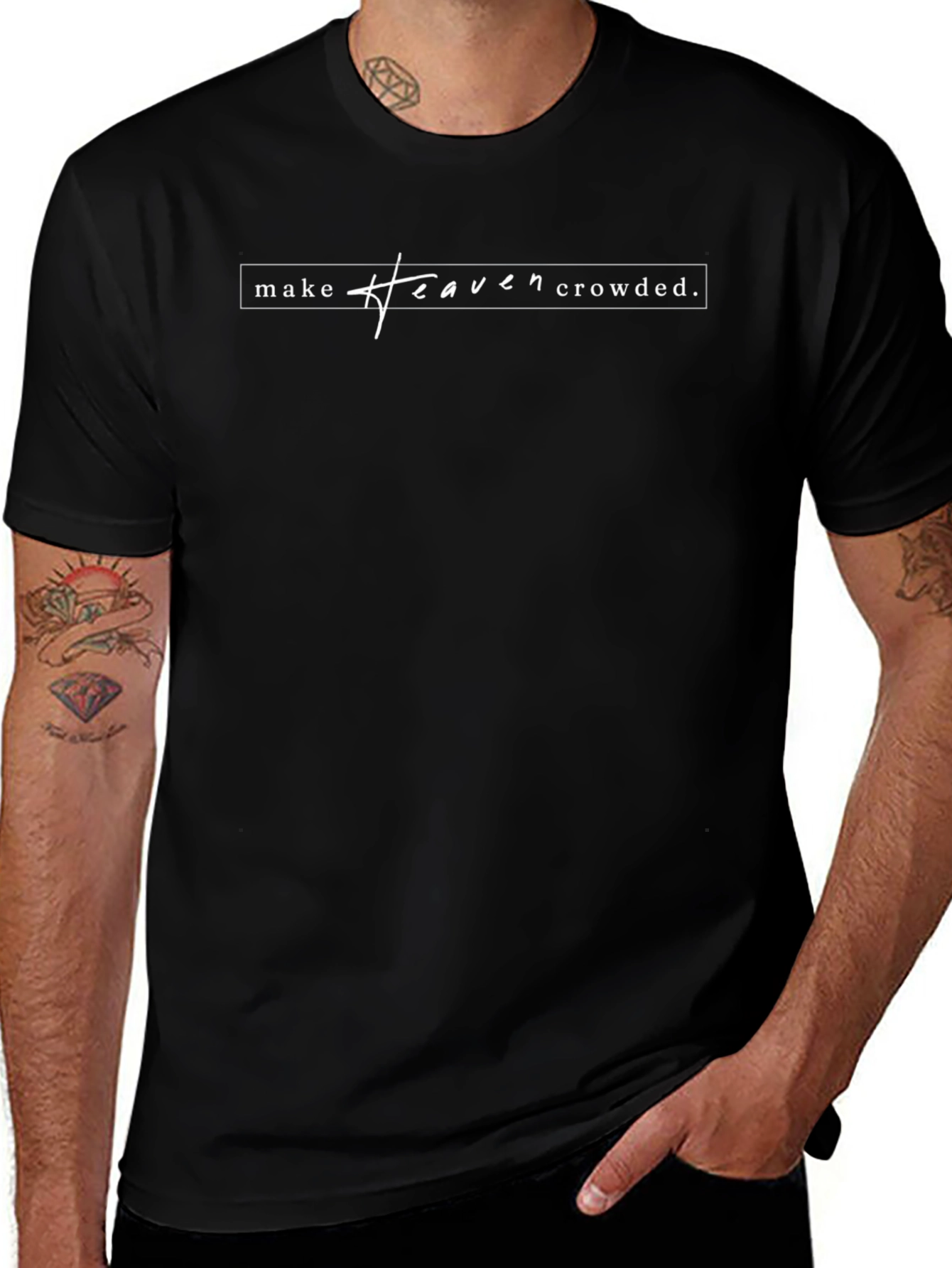 Make Heaven Crowded Black Graphic T-Shirt